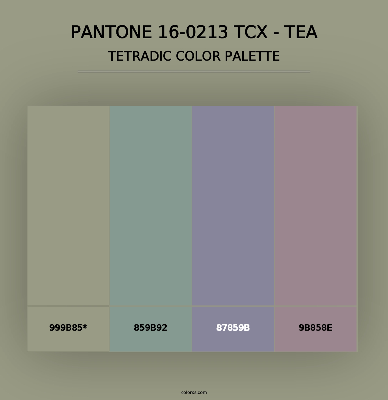 PANTONE 16-0213 TCX - Tea - Tetradic Color Palette