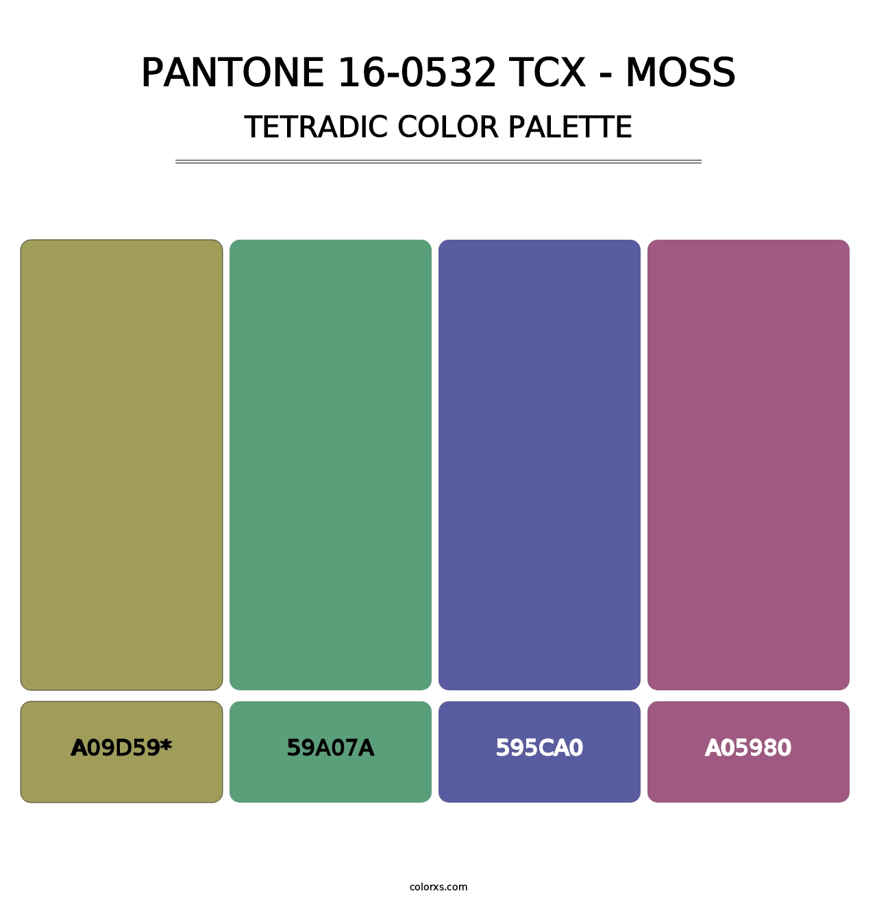 PANTONE 16-0532 TCX - Moss - Tetradic Color Palette