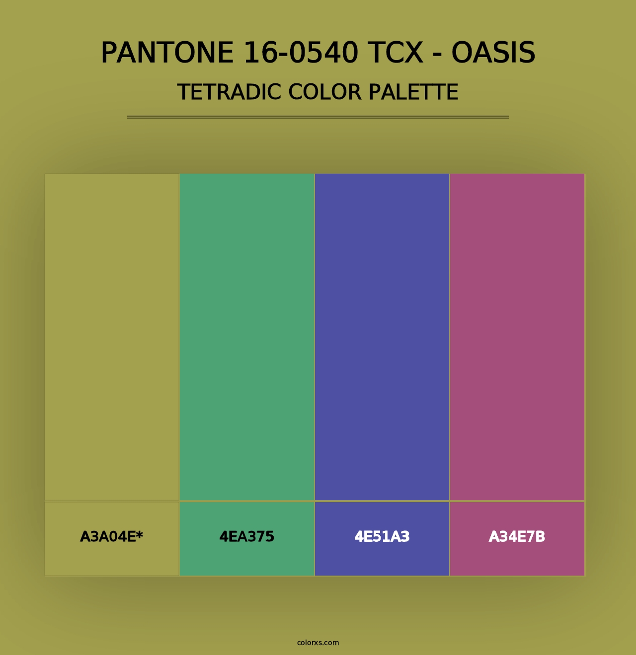 PANTONE 16-0540 TCX - Oasis - Tetradic Color Palette