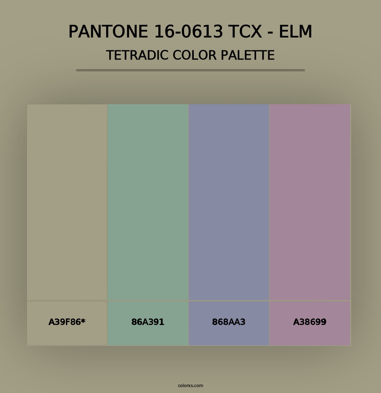 PANTONE 16-0613 TCX - Elm - Tetradic Color Palette