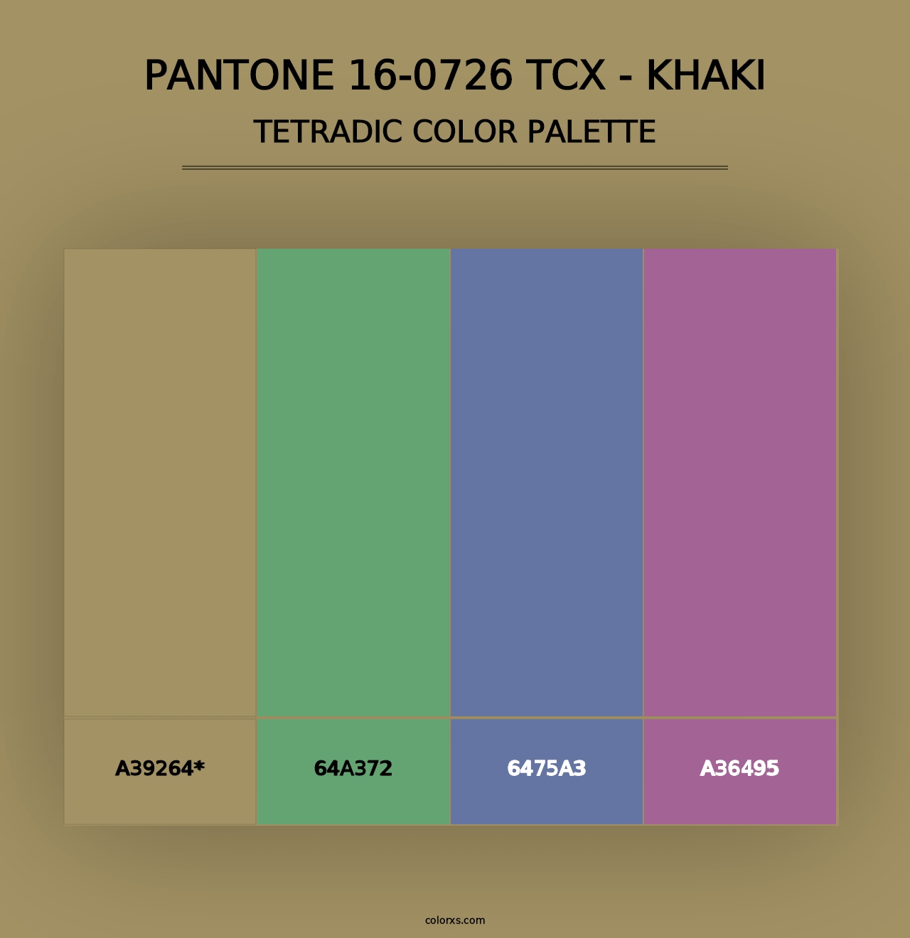 PANTONE 16-0726 TCX - Khaki - Tetradic Color Palette