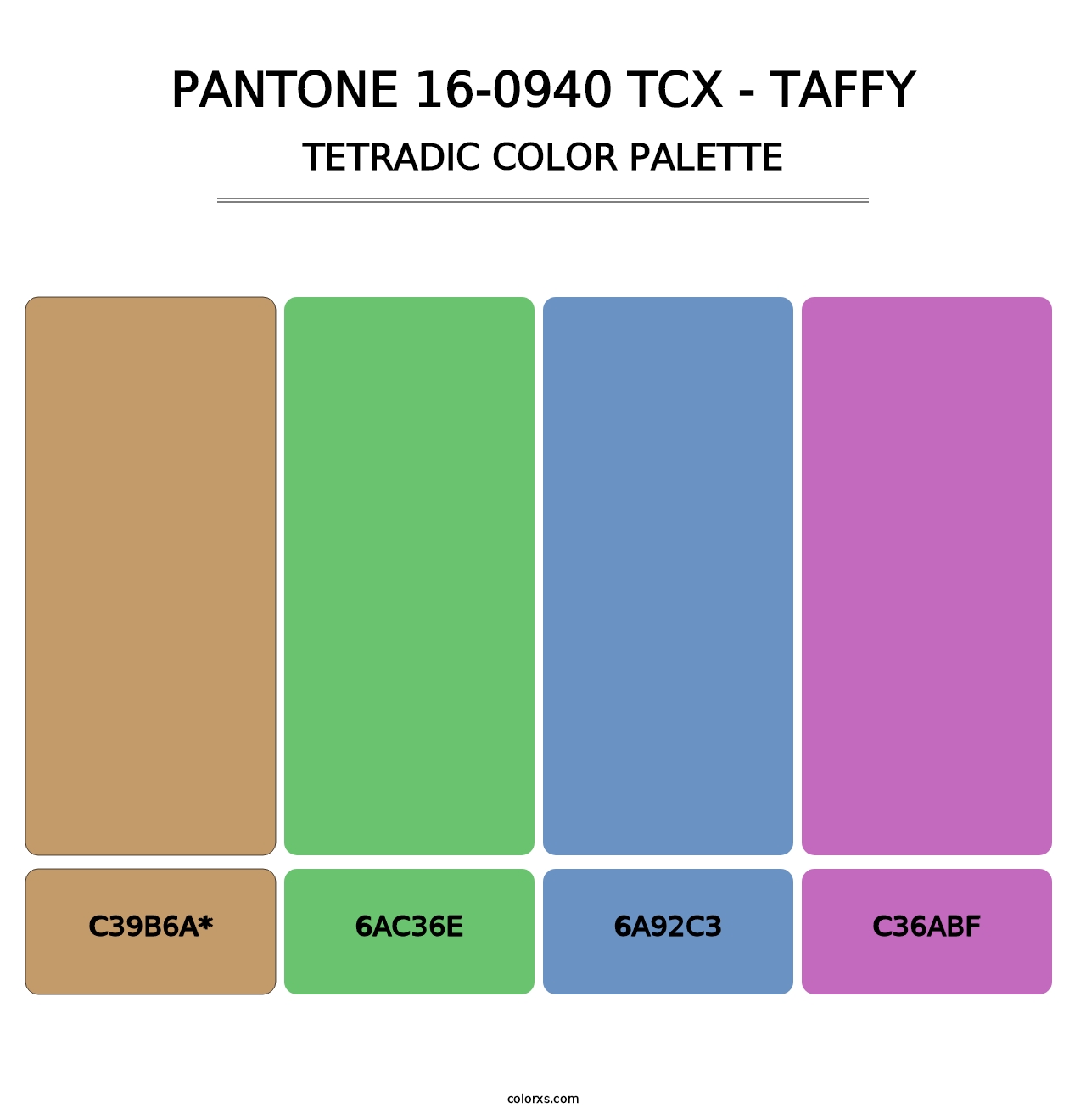 PANTONE 16-0940 TCX - Taffy - Tetradic Color Palette