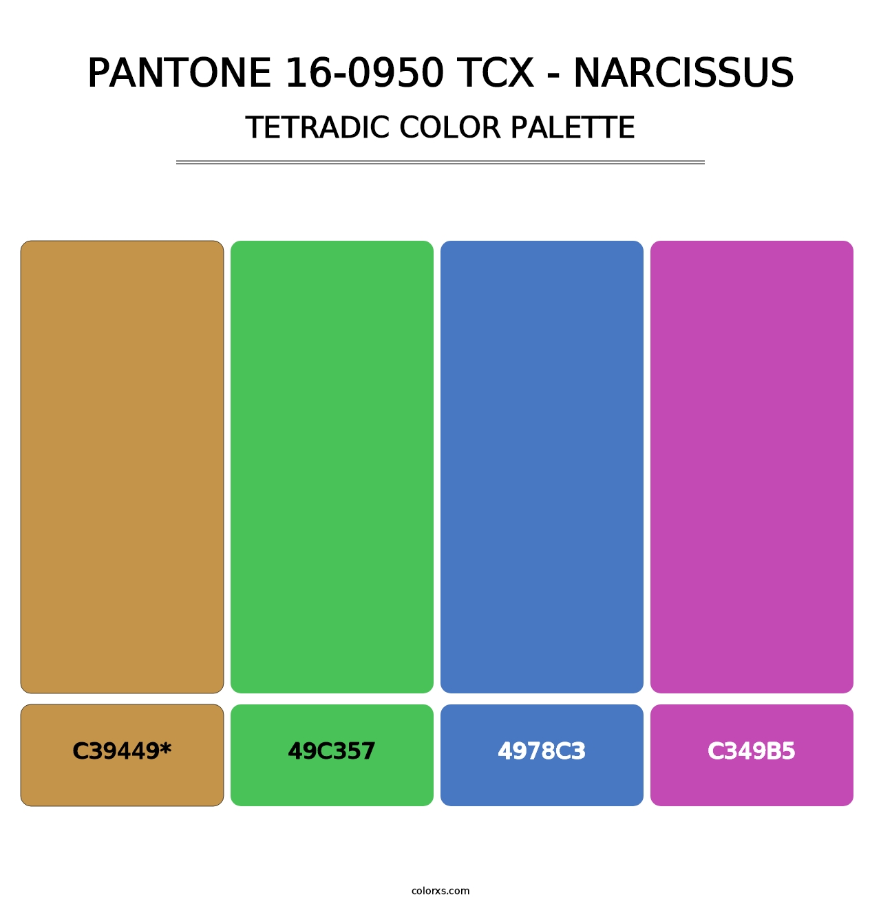 PANTONE 16-0950 TCX - Narcissus - Tetradic Color Palette