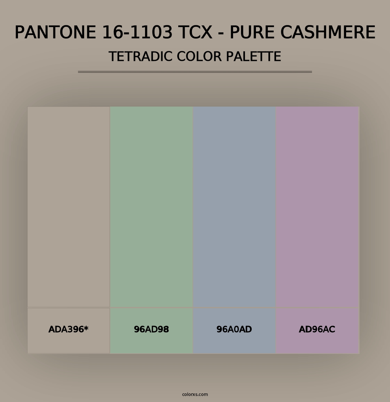 PANTONE 16-1103 TCX - Pure Cashmere - Tetradic Color Palette