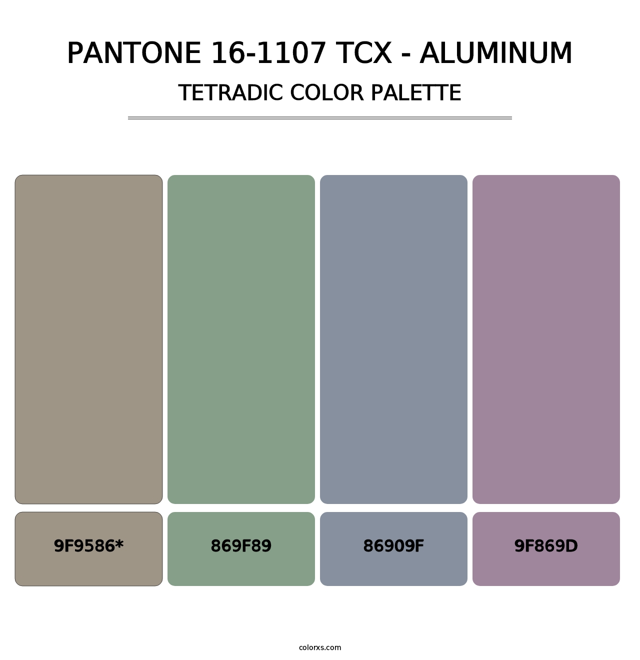 PANTONE 16-1107 TCX - Aluminum - Tetradic Color Palette