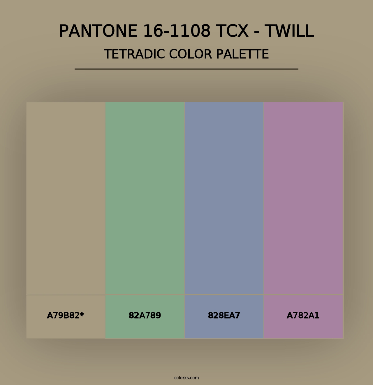 PANTONE 16-1108 TCX - Twill - Tetradic Color Palette