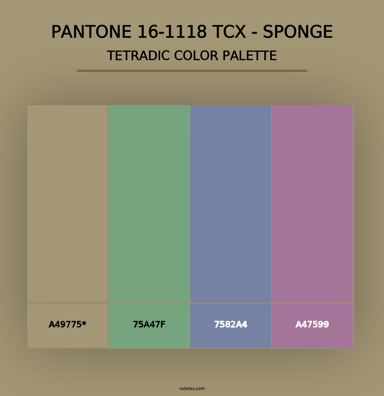 PANTONE 16-1118 TCX - Sponge - Tetradic Color Palette