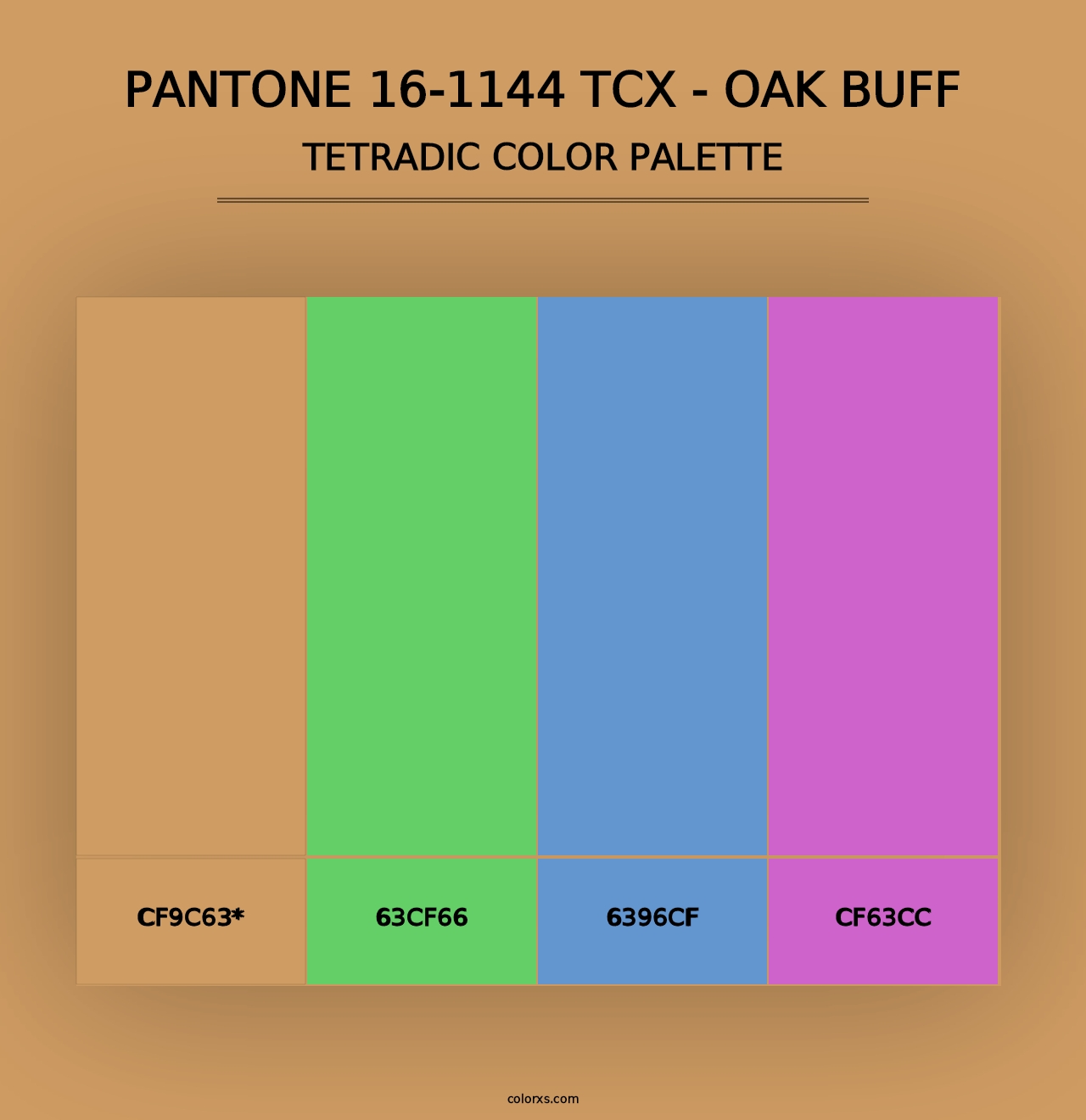 PANTONE 16-1144 TCX - Oak Buff - Tetradic Color Palette