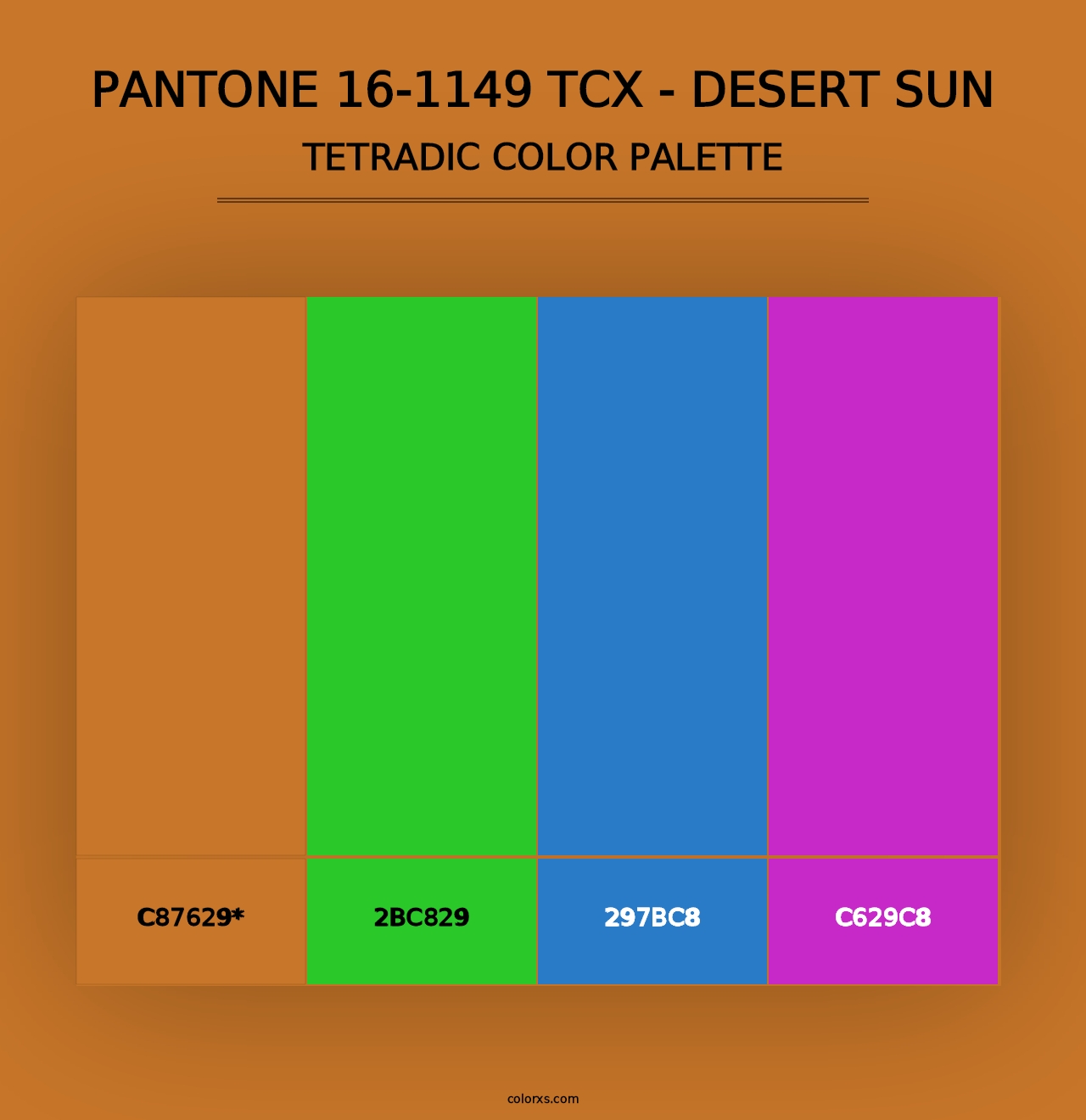 PANTONE 16-1149 TCX - Desert Sun - Tetradic Color Palette