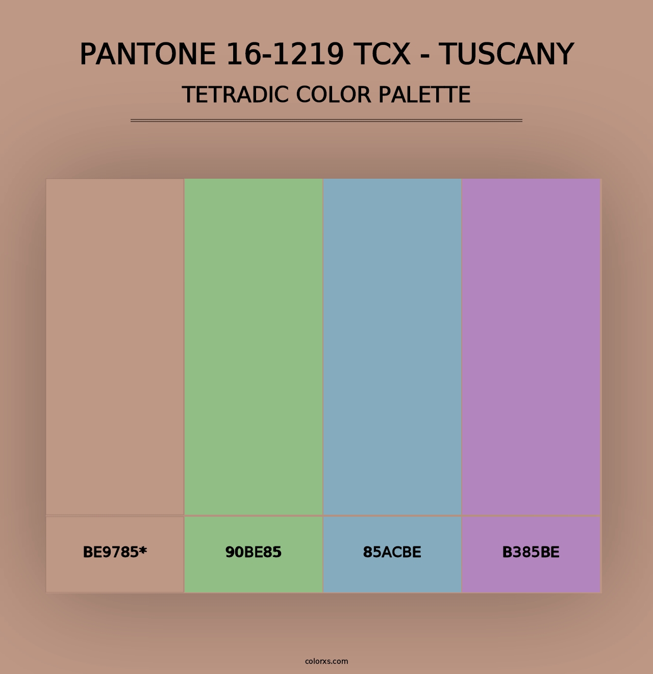 PANTONE 16-1219 TCX - Tuscany - Tetradic Color Palette