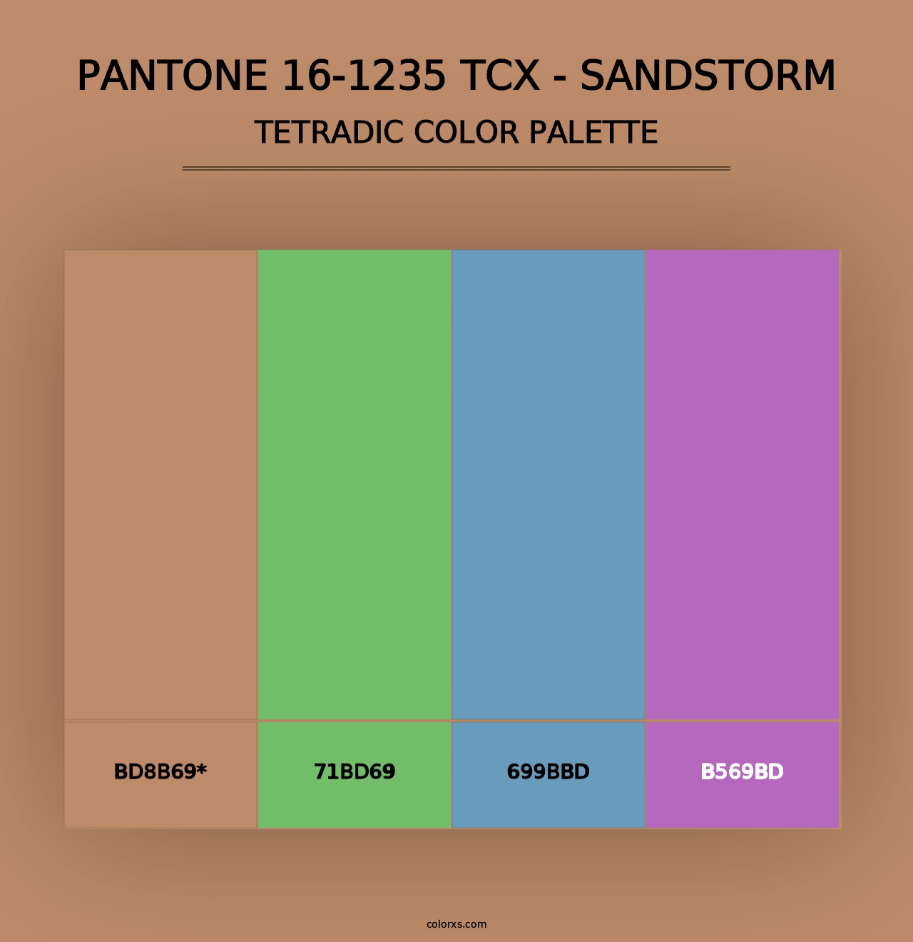 PANTONE 16-1235 TCX - Sandstorm - Tetradic Color Palette