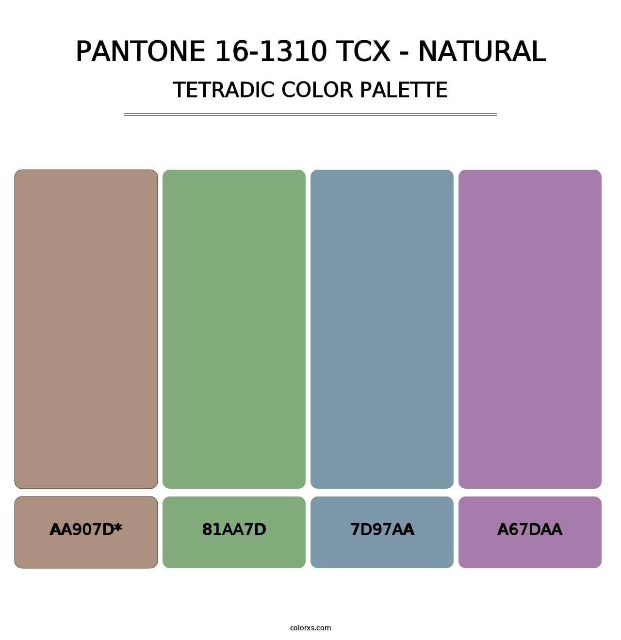 PANTONE 16-1310 TCX - Natural - Tetradic Color Palette