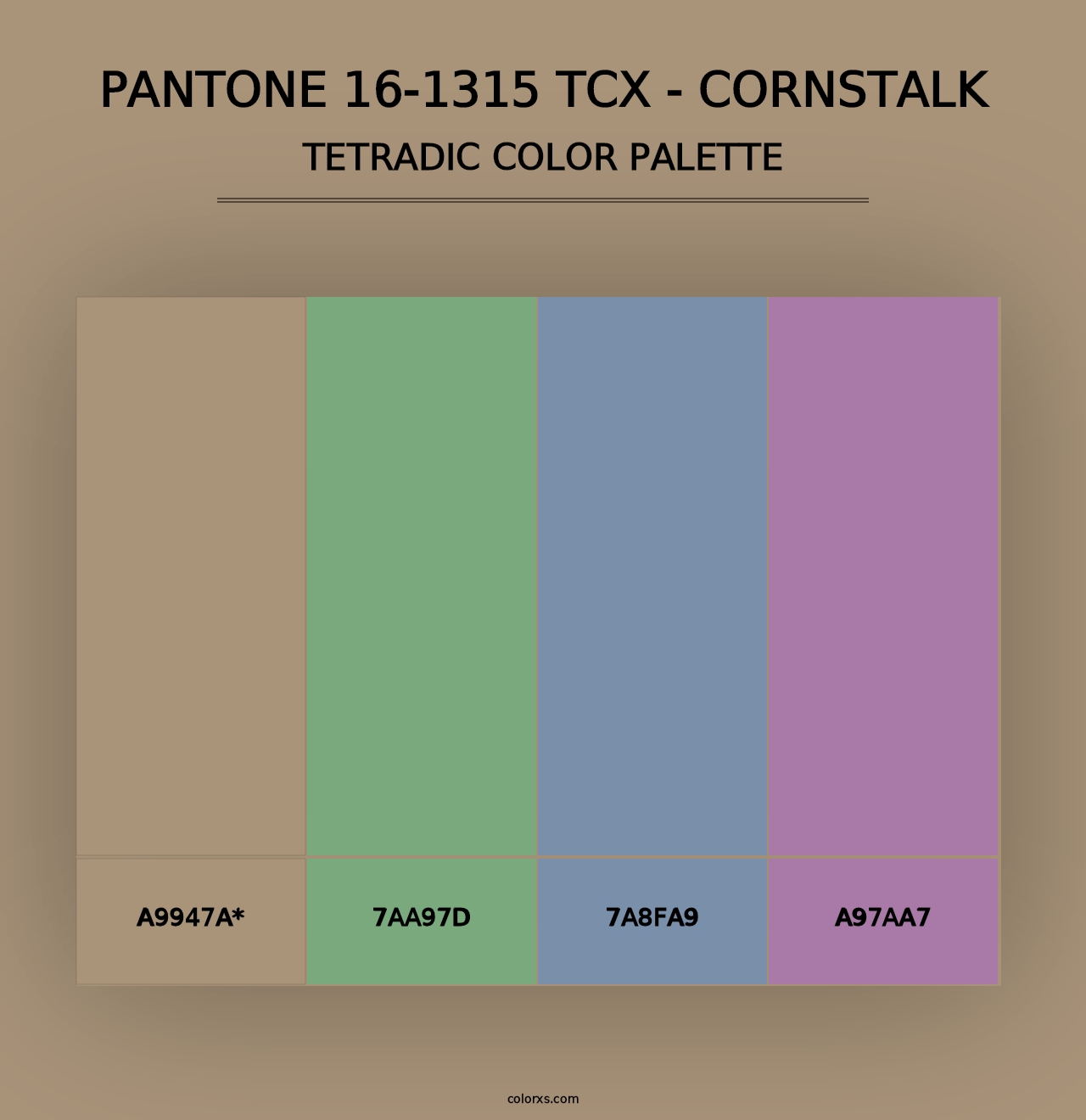 PANTONE 16-1315 TCX - Cornstalk - Tetradic Color Palette