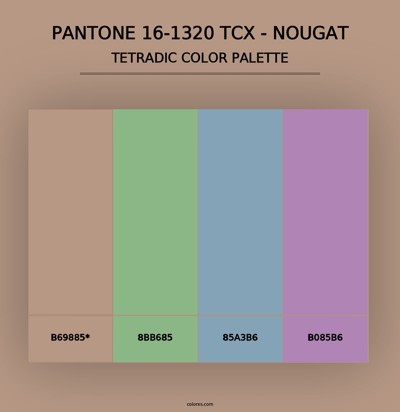 PANTONE 16-1320 TCX - Nougat - Tetradic Color Palette