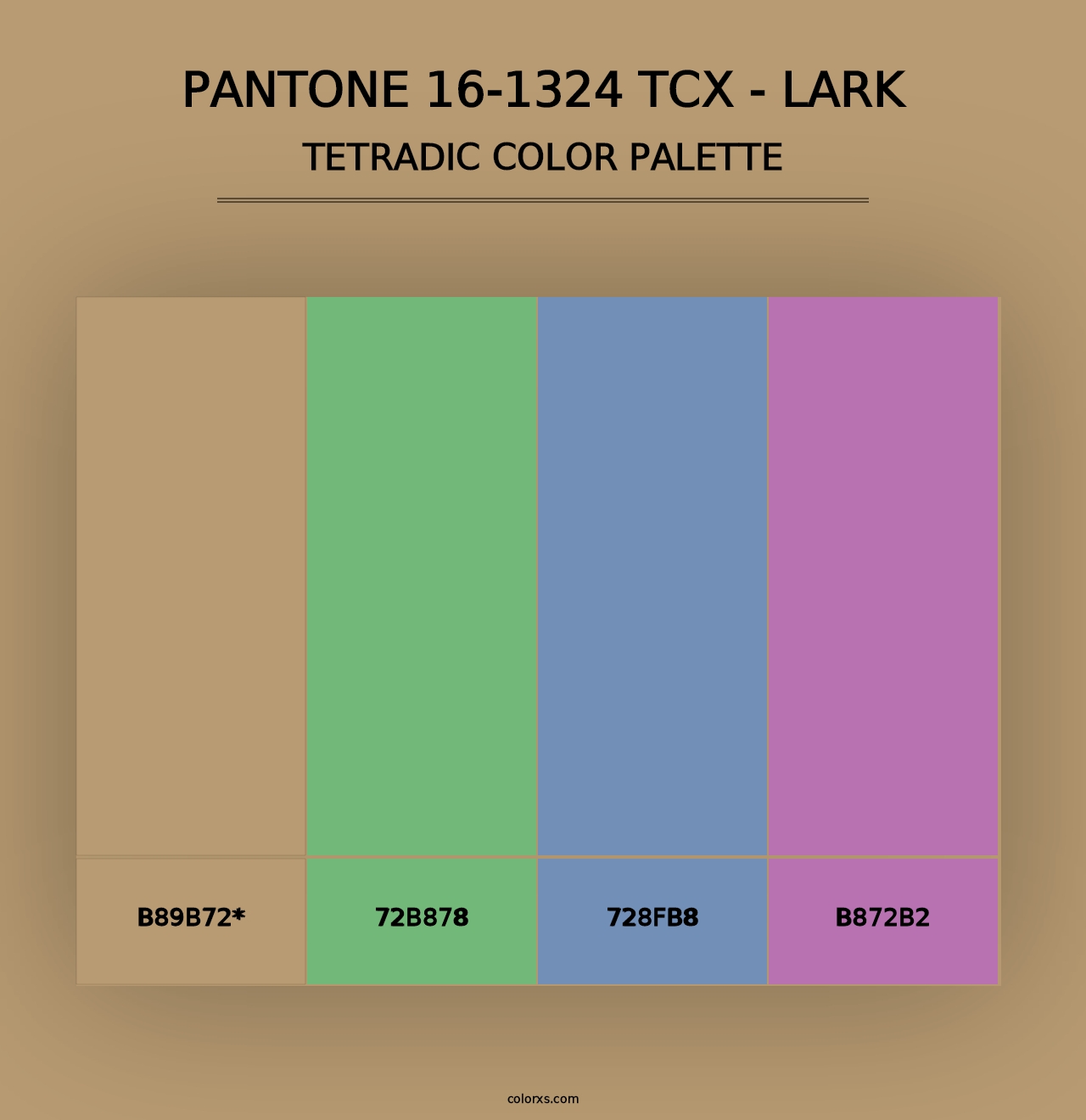 PANTONE 16-1324 TCX - Lark - Tetradic Color Palette