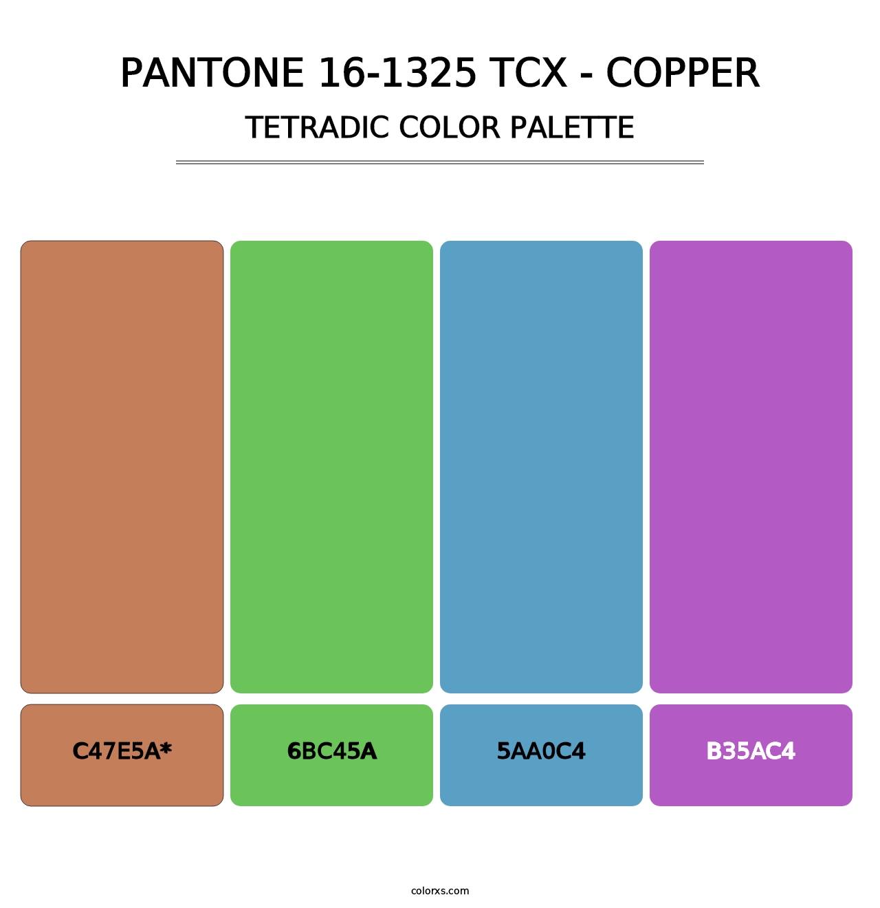 PANTONE 16-1325 TCX - Copper - Tetradic Color Palette