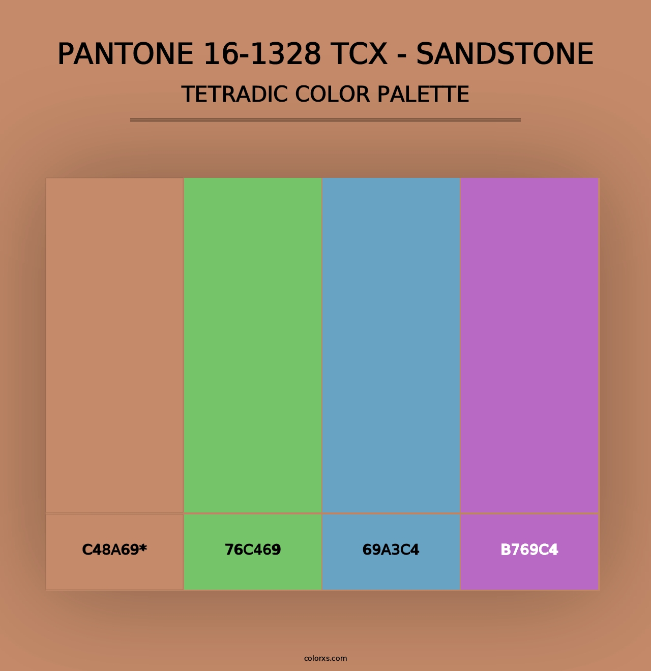 PANTONE 16-1328 TCX - Sandstone - Tetradic Color Palette