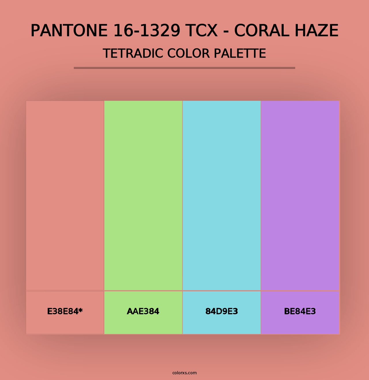 PANTONE 16-1329 TCX - Coral Haze - Tetradic Color Palette