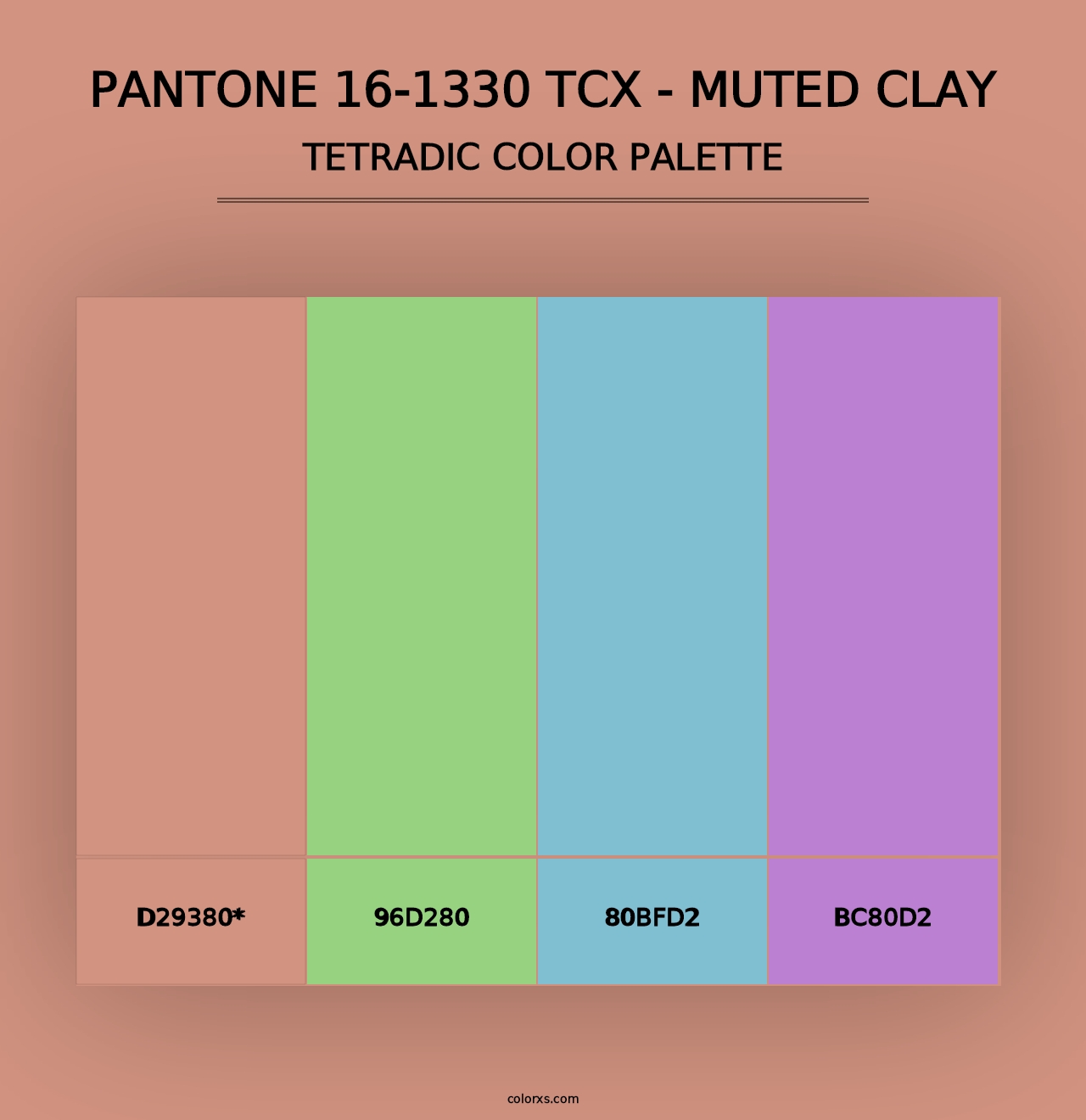 PANTONE 16-1330 TCX - Muted Clay - Tetradic Color Palette