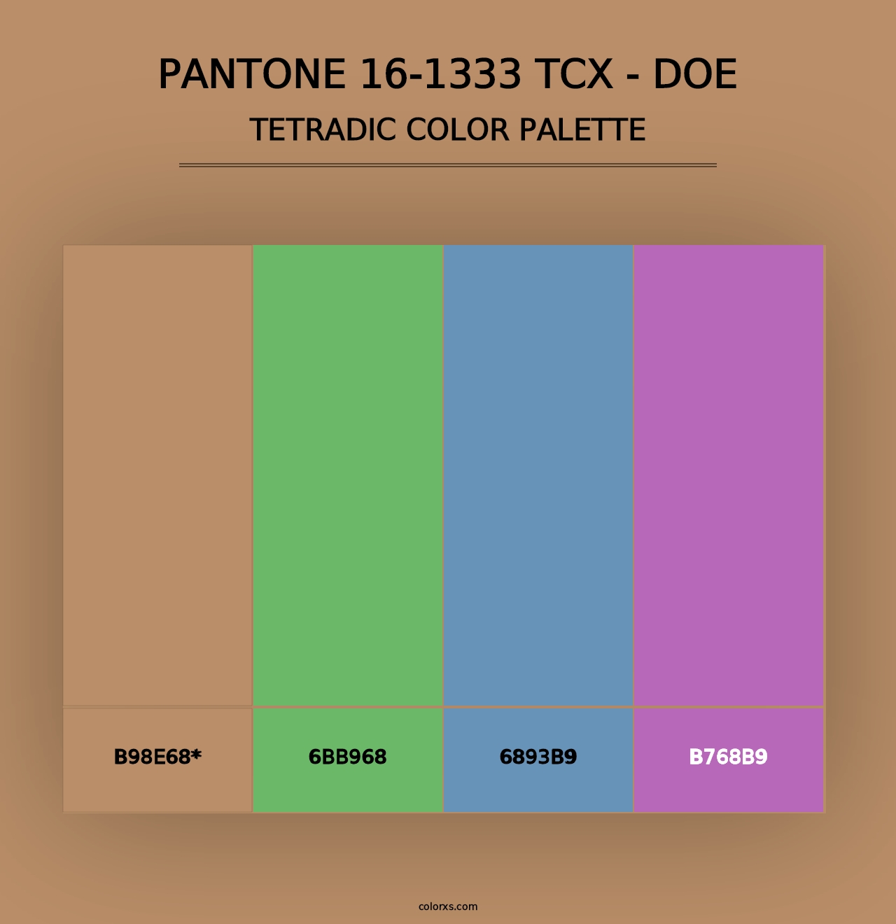 PANTONE 16-1333 TCX - Doe - Tetradic Color Palette