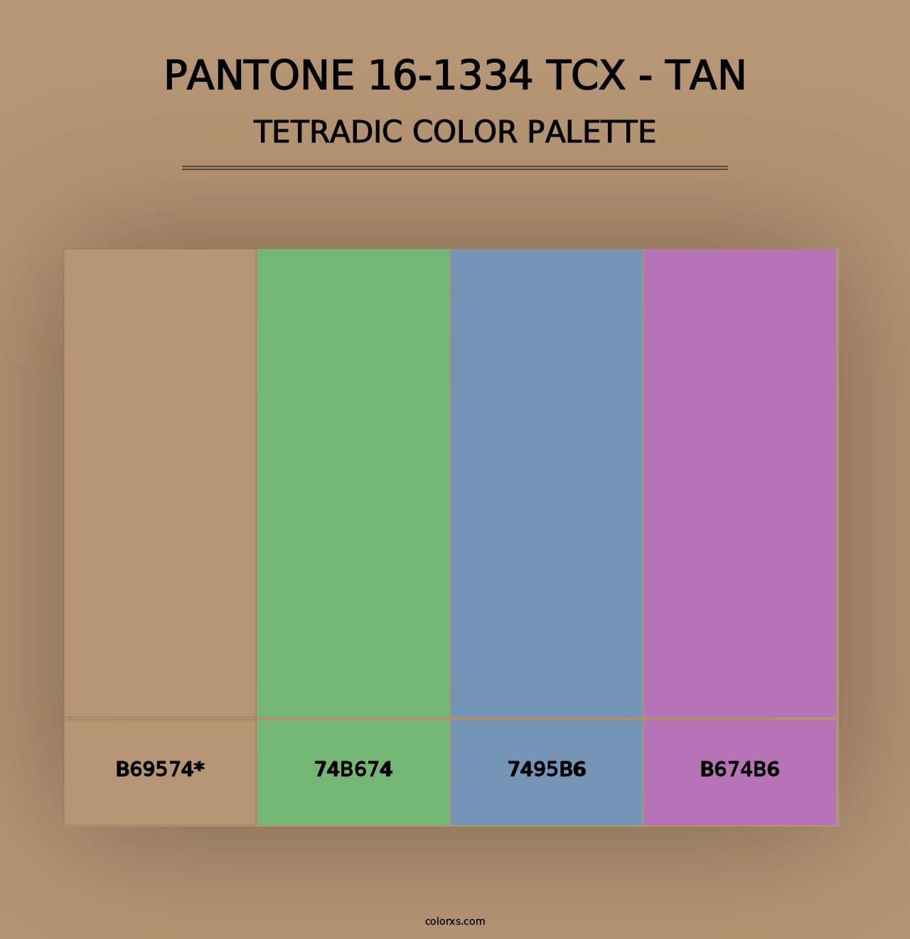 PANTONE 16-1334 TCX - Tan - Tetradic Color Palette