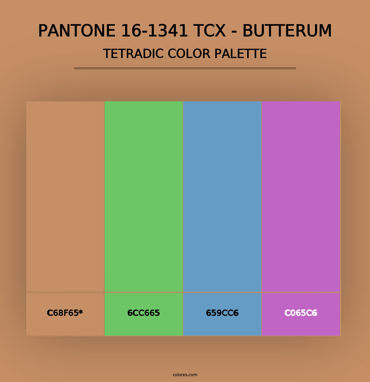 PANTONE 16-1341 TCX - Butterum - Tetradic Color Palette