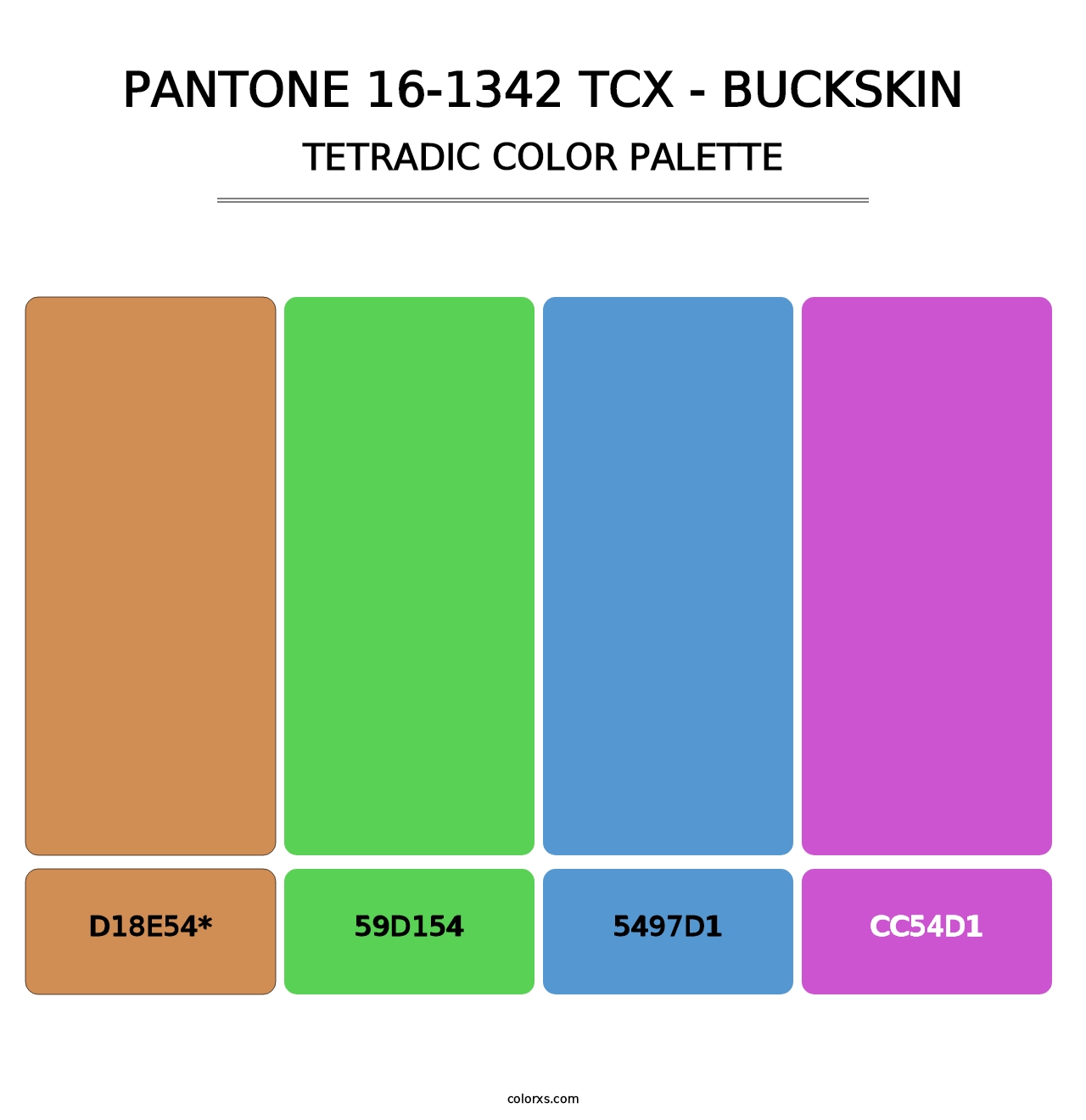 PANTONE 16-1342 TCX - Buckskin - Tetradic Color Palette