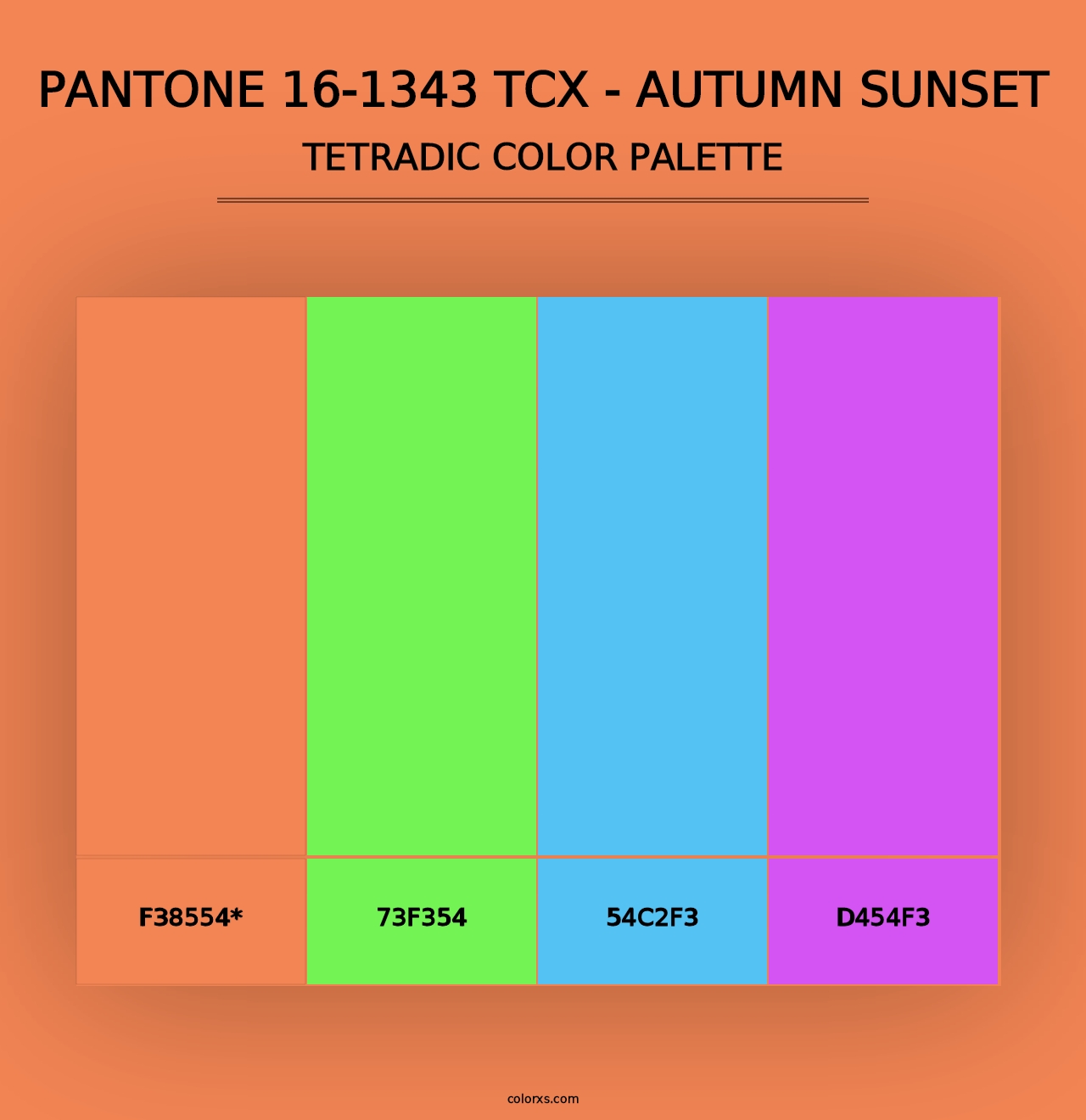 PANTONE 16-1343 TCX - Autumn Sunset - Tetradic Color Palette