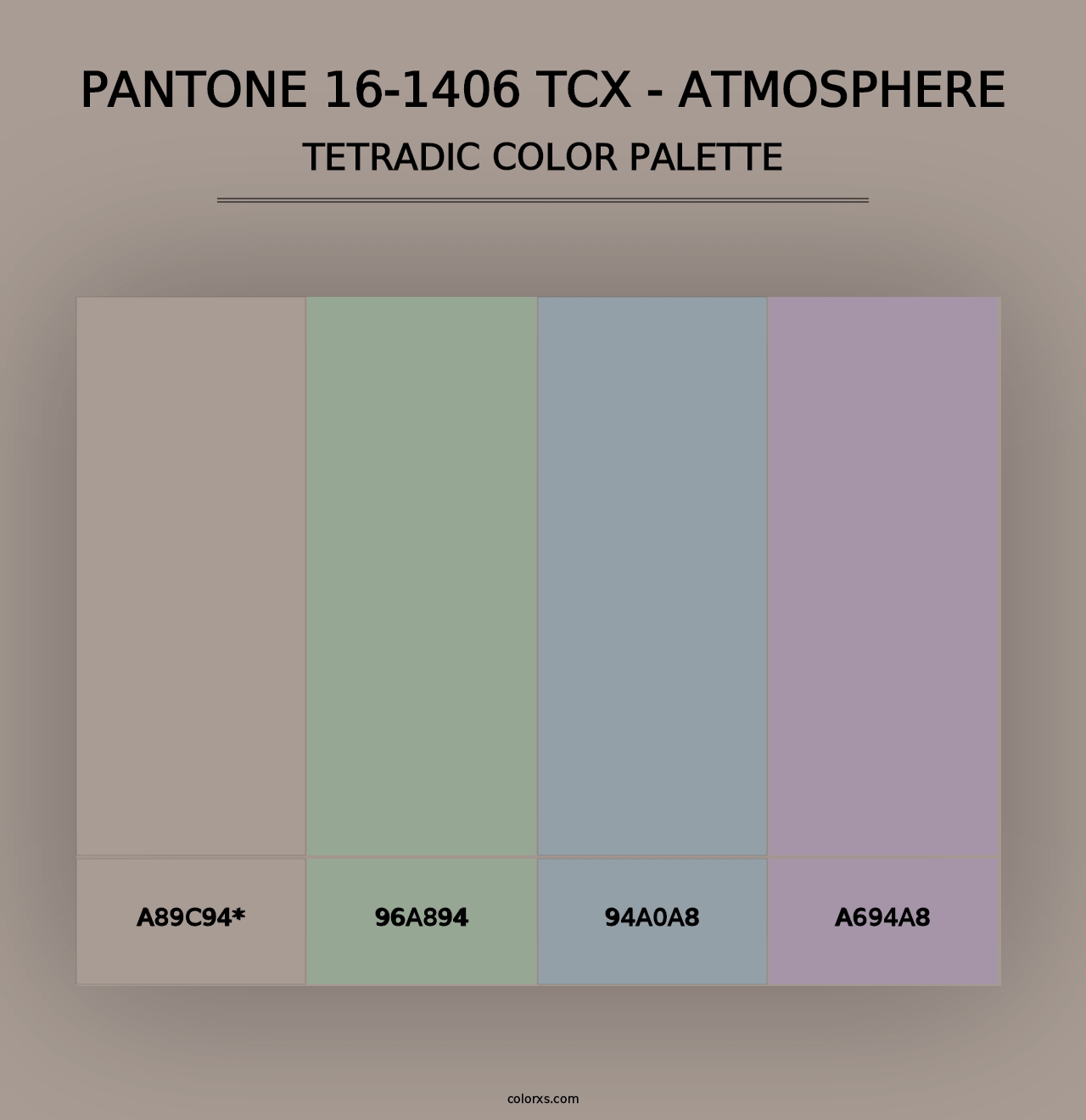 PANTONE 16-1406 TCX - Atmosphere - Tetradic Color Palette