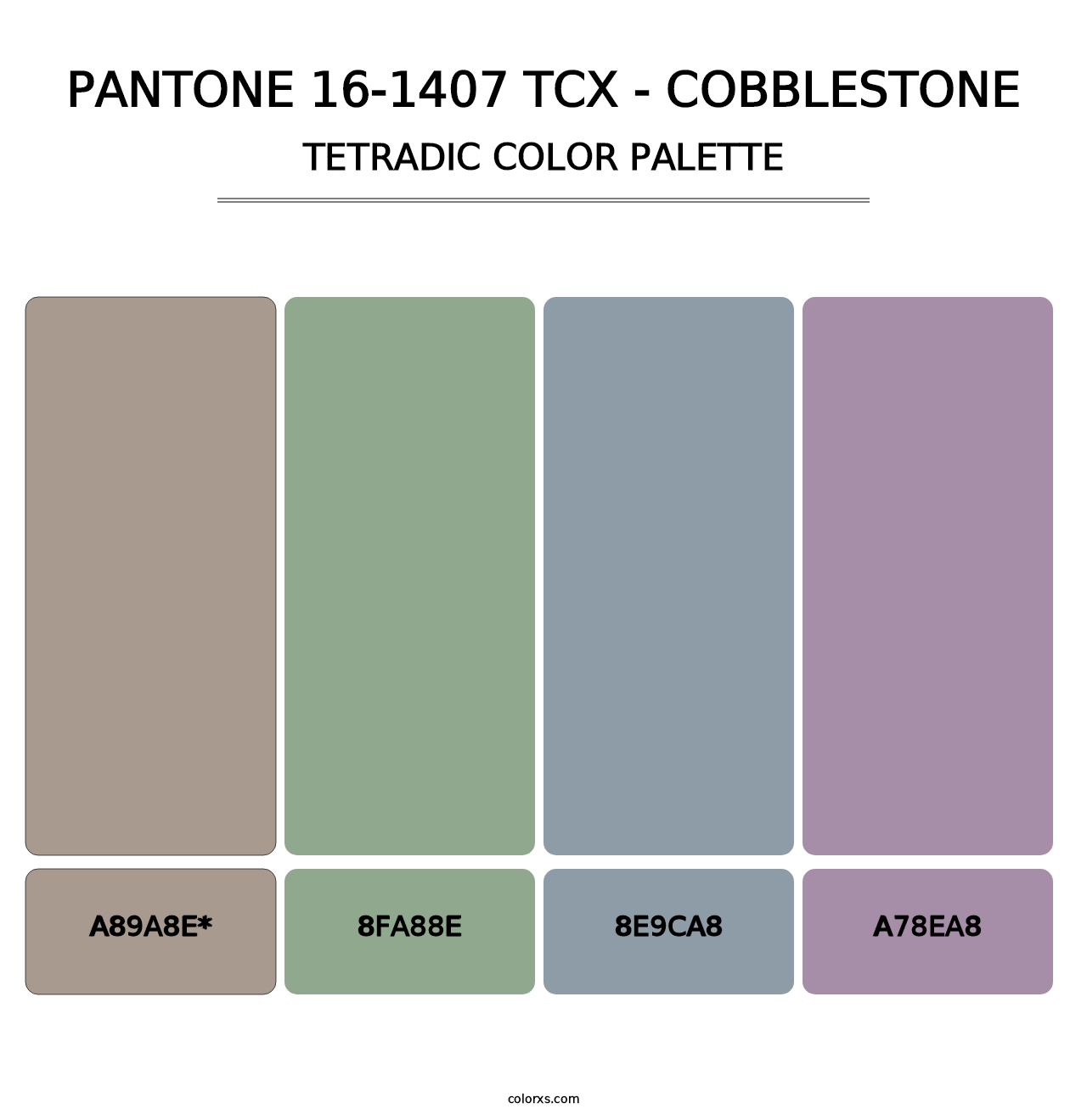 PANTONE 16-1407 TCX - Cobblestone - Tetradic Color Palette