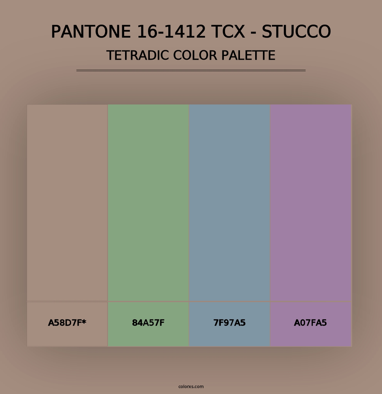 PANTONE 16-1412 TCX - Stucco - Tetradic Color Palette