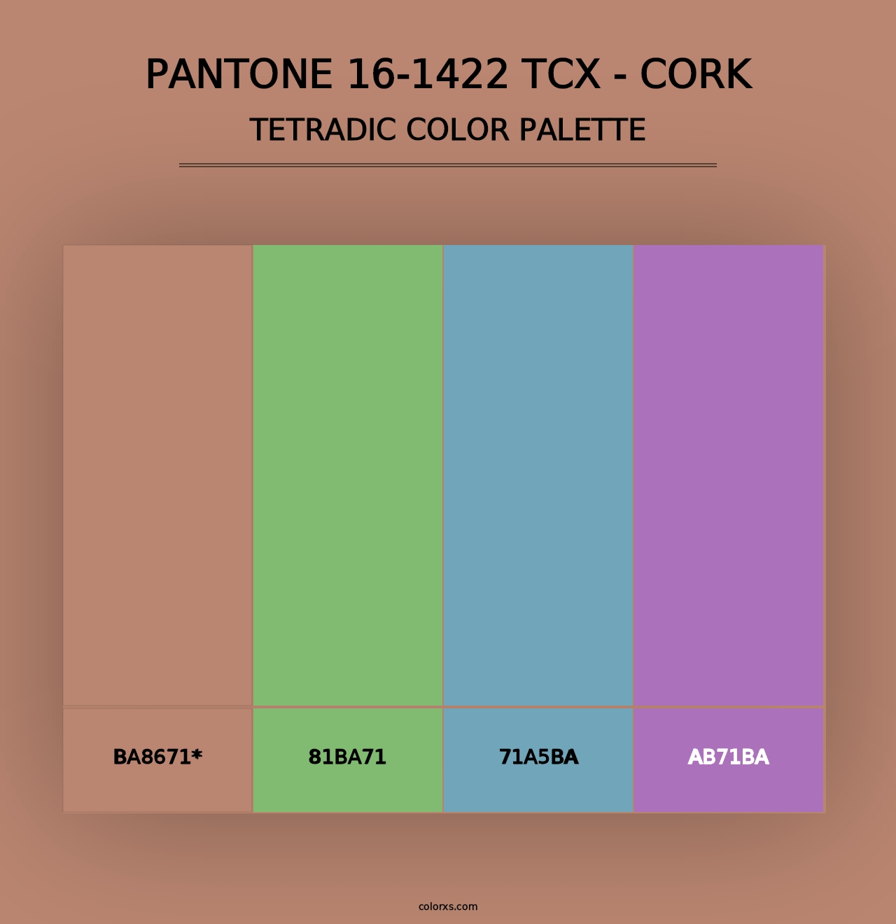 PANTONE 16-1422 TCX - Cork - Tetradic Color Palette