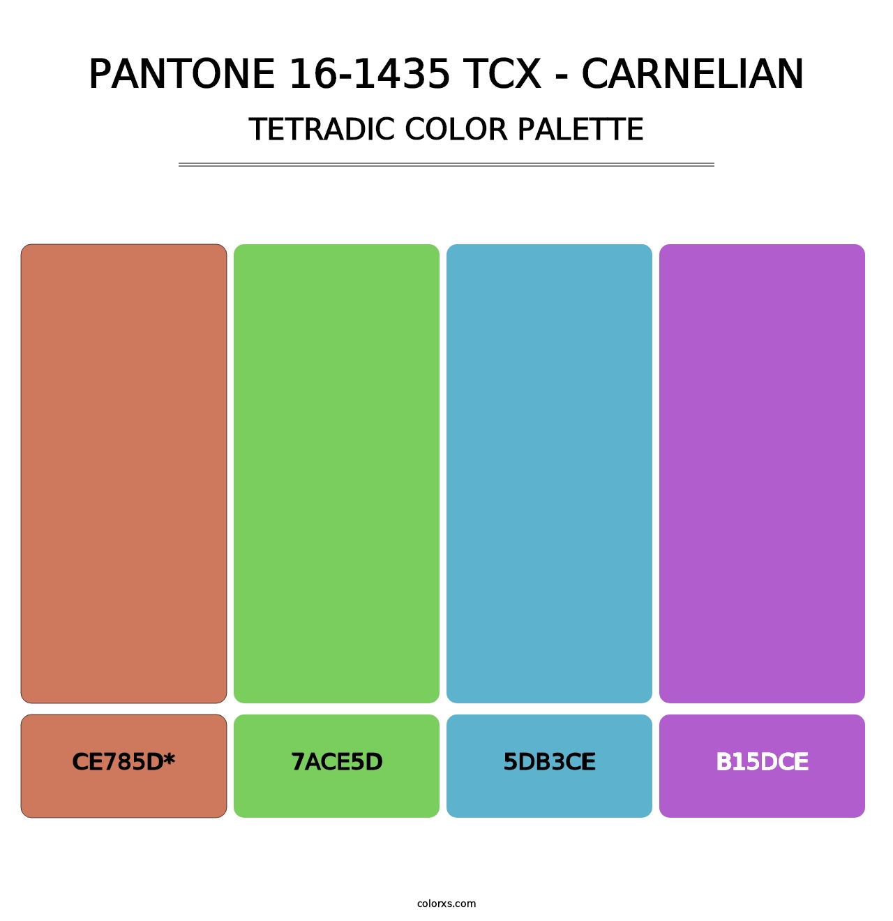 PANTONE 16-1435 TCX - Carnelian - Tetradic Color Palette