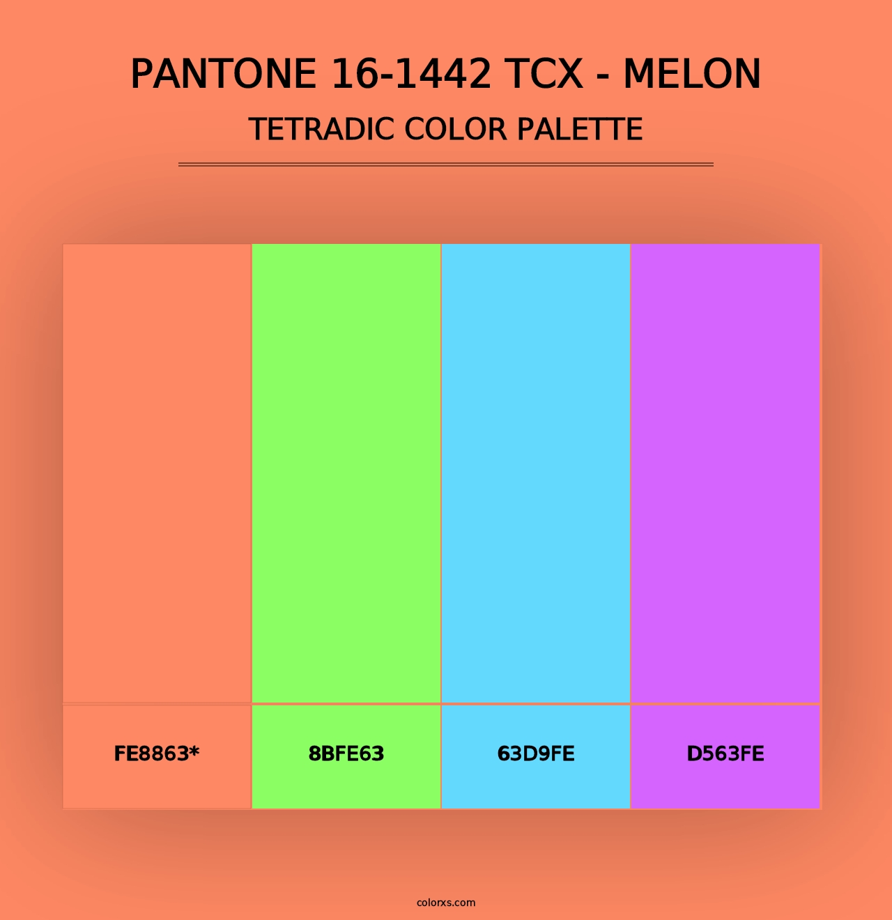 PANTONE 16-1442 TCX - Melon - Tetradic Color Palette