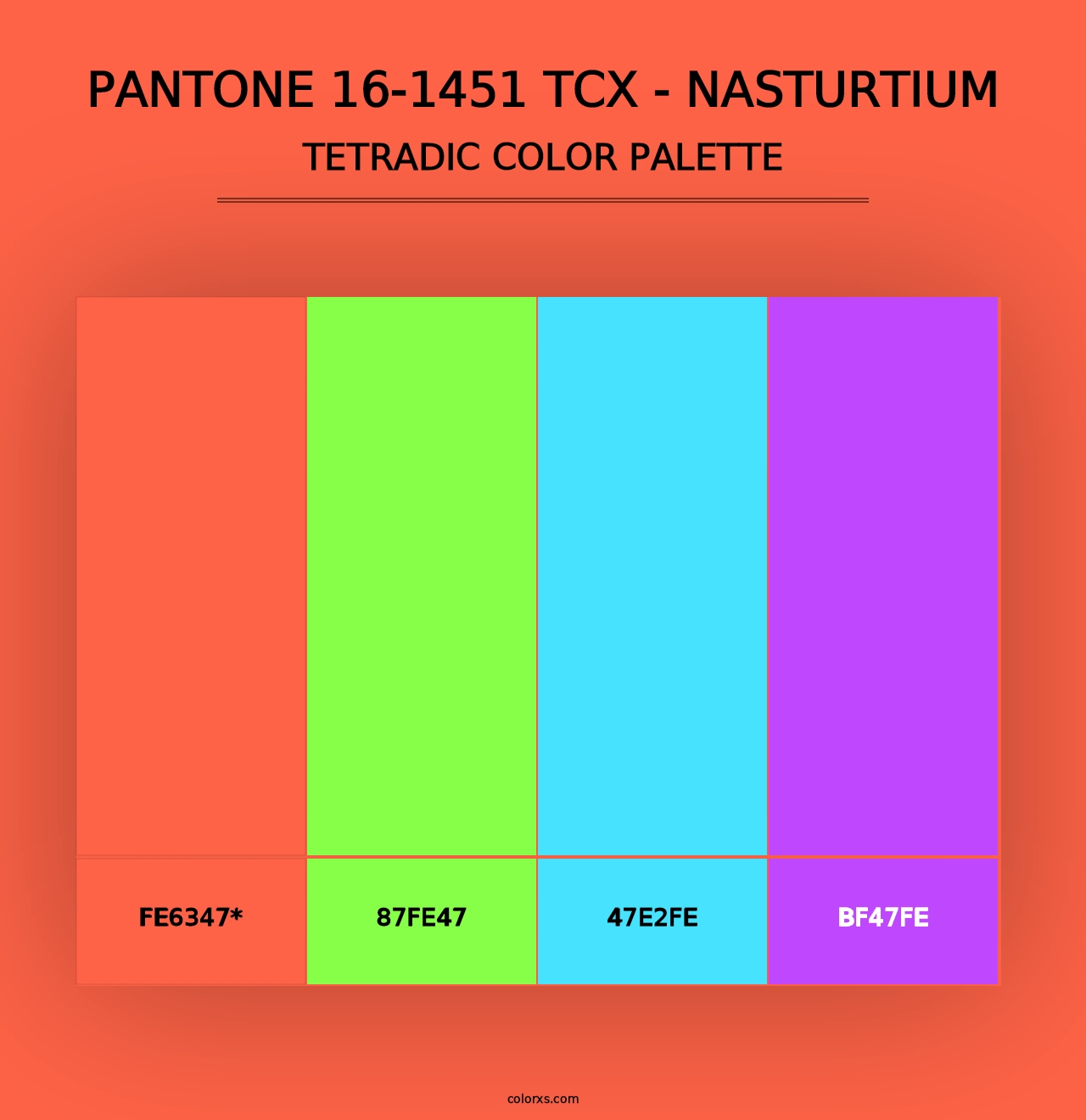 PANTONE 16-1451 TCX - Nasturtium - Tetradic Color Palette