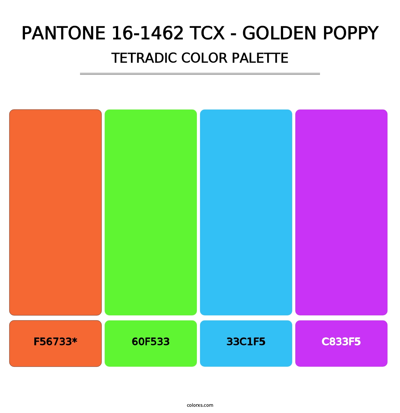 PANTONE 16-1462 TCX - Golden Poppy - Tetradic Color Palette