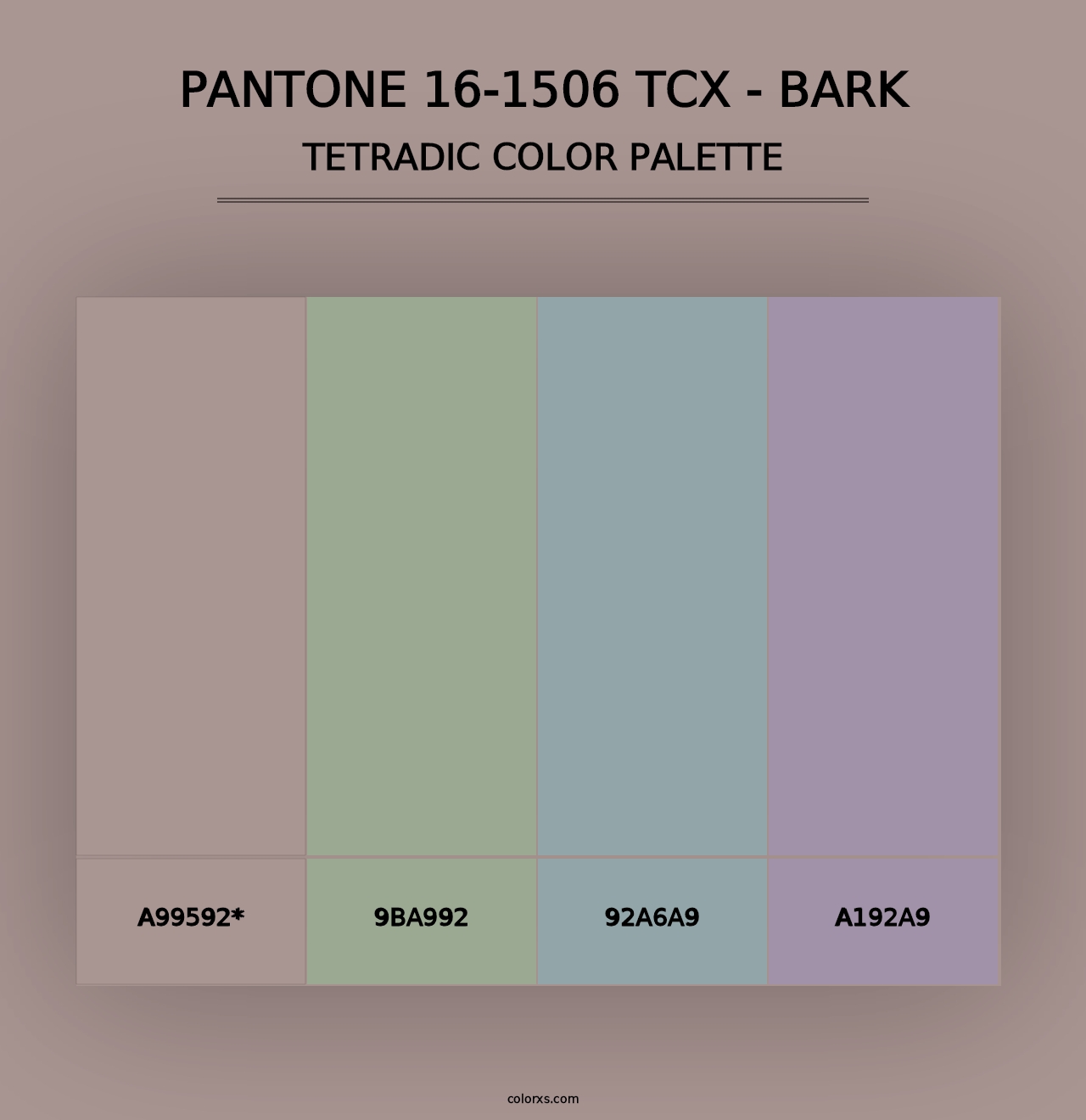 PANTONE 16-1506 TCX - Bark - Tetradic Color Palette