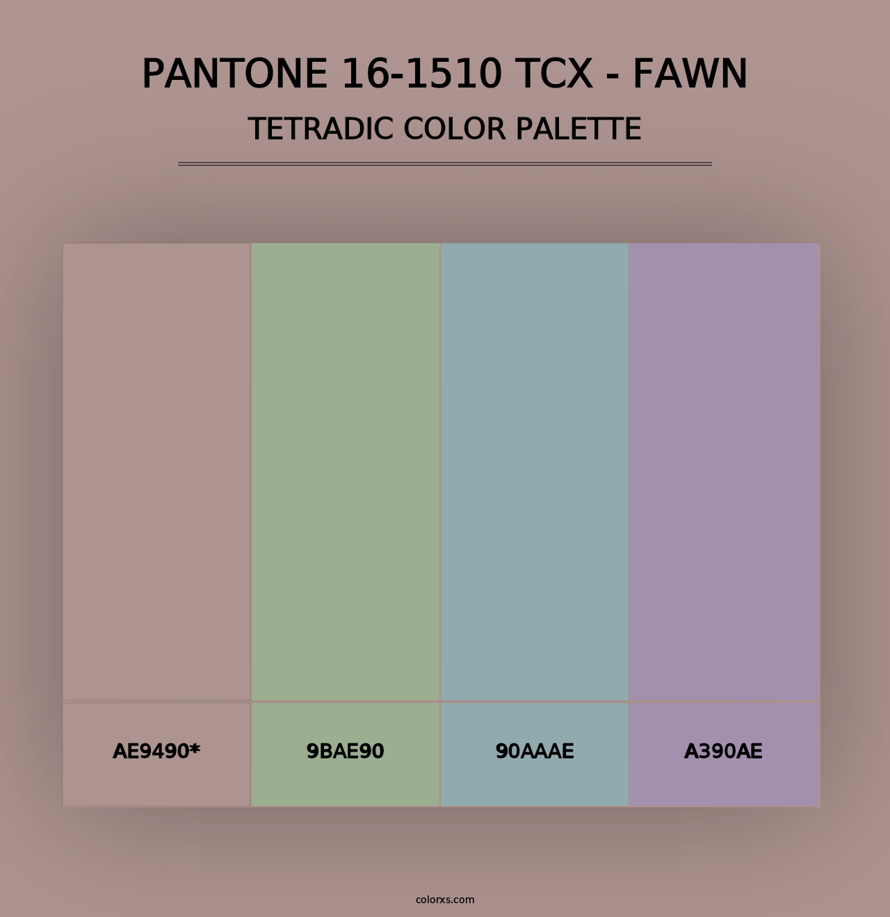 PANTONE 16-1510 TCX - Fawn - Tetradic Color Palette