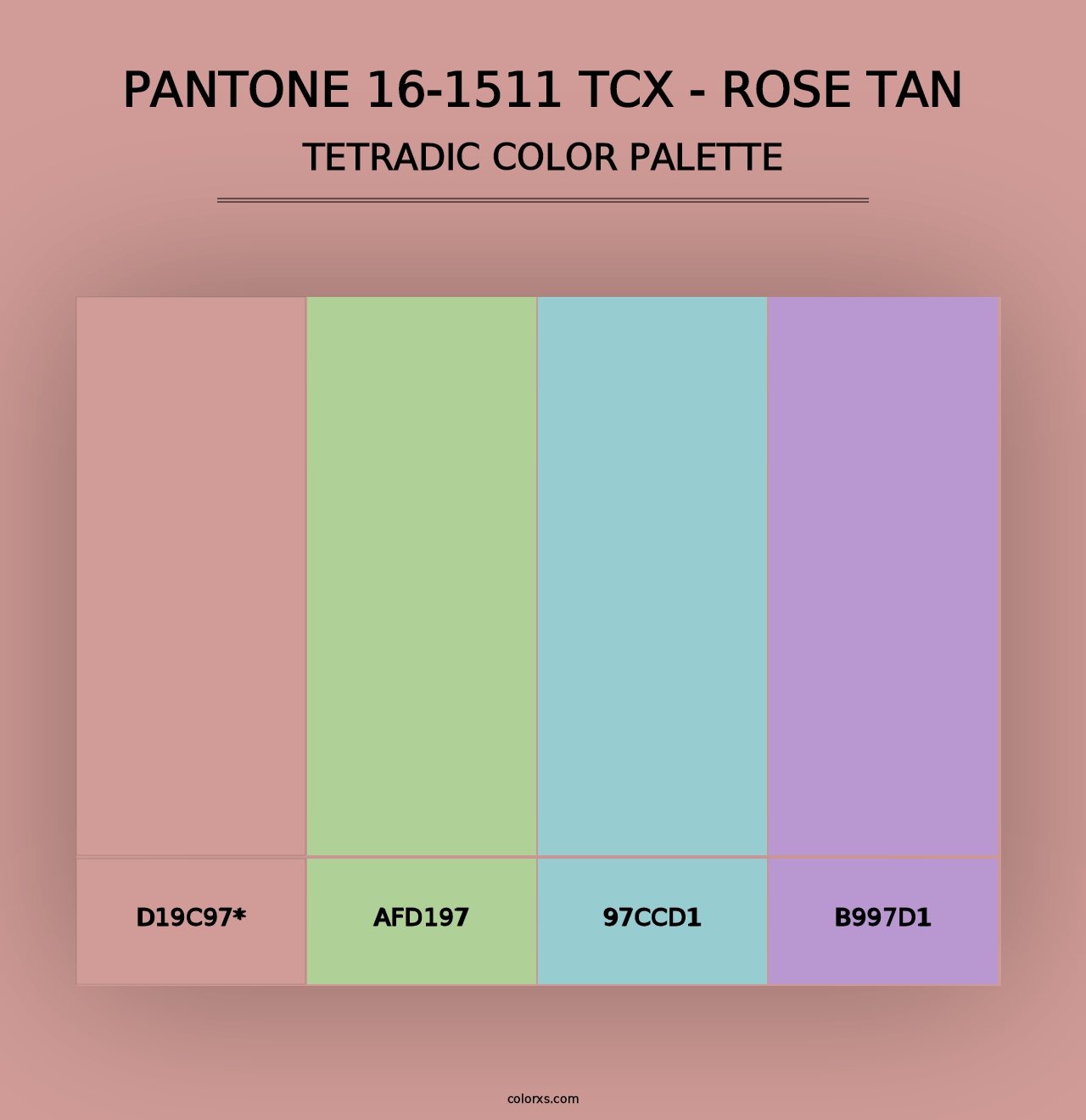 PANTONE 16-1511 TCX - Rose Tan - Tetradic Color Palette