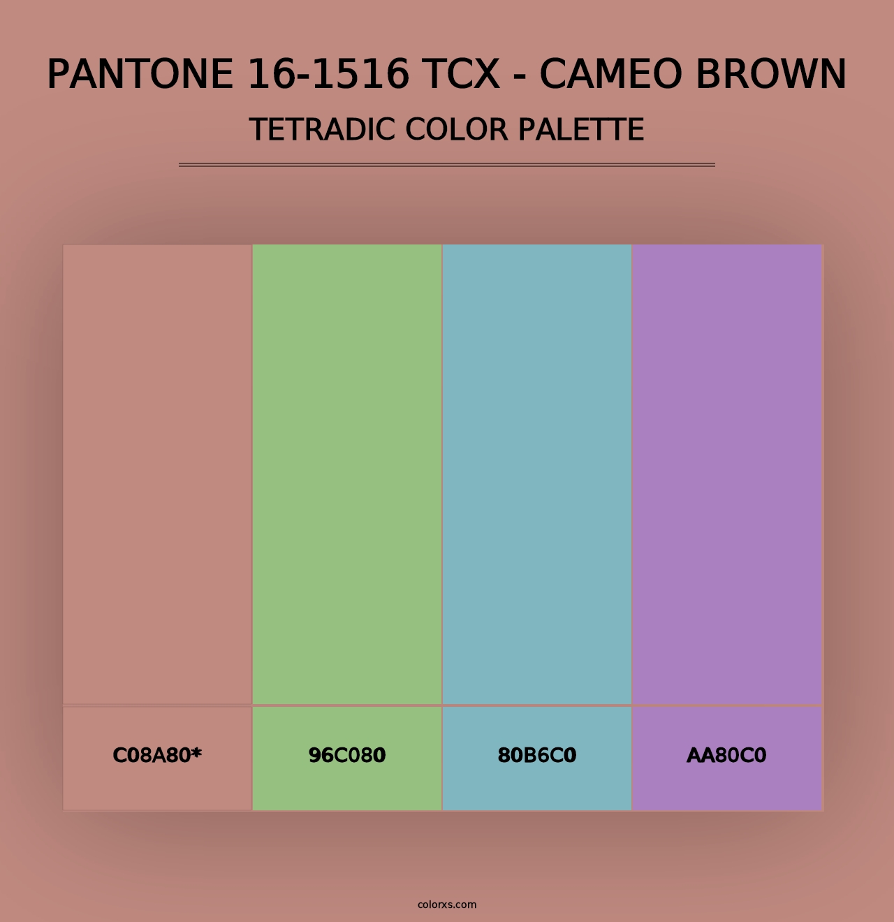 PANTONE 16-1516 TCX - Cameo Brown - Tetradic Color Palette