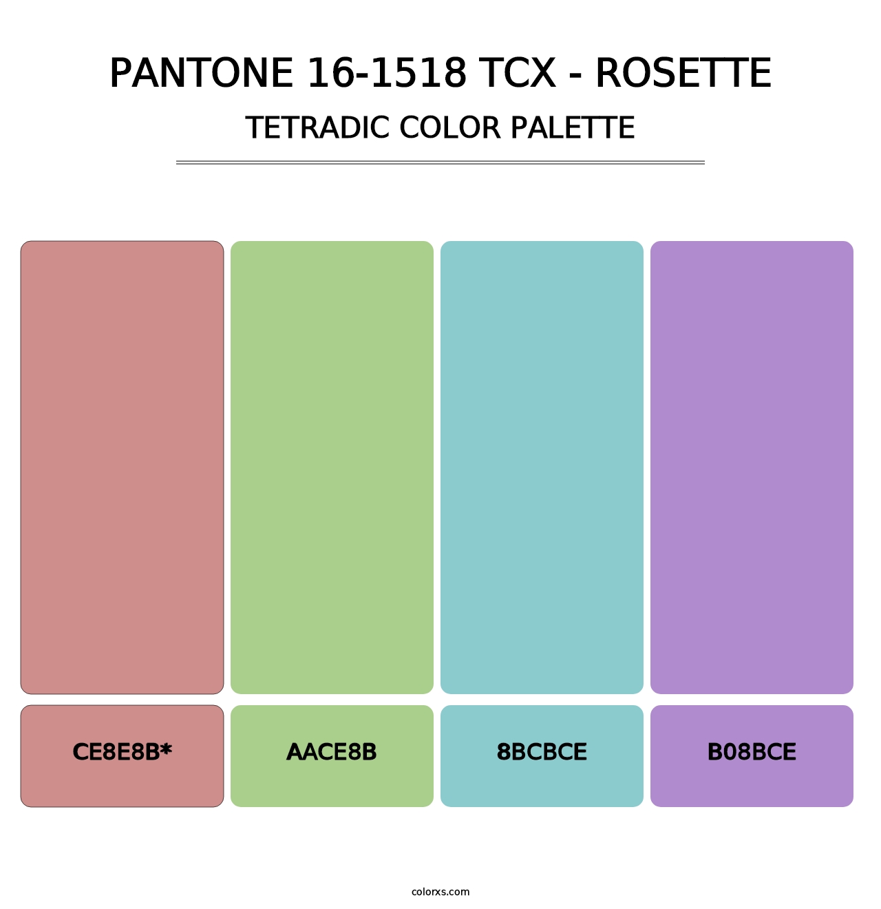 PANTONE 16-1518 TCX - Rosette - Tetradic Color Palette