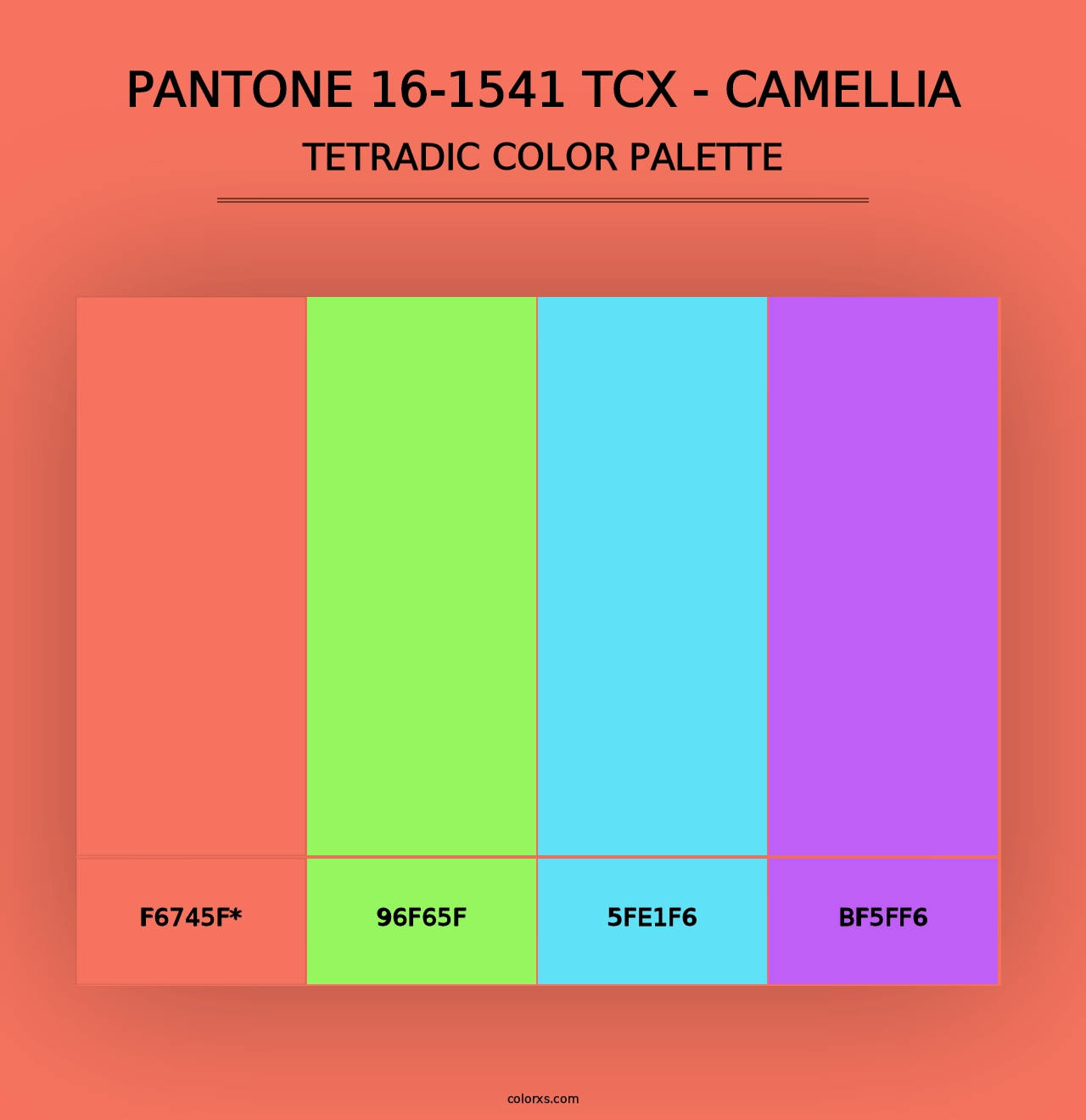 PANTONE 16-1541 TCX - Camellia - Tetradic Color Palette