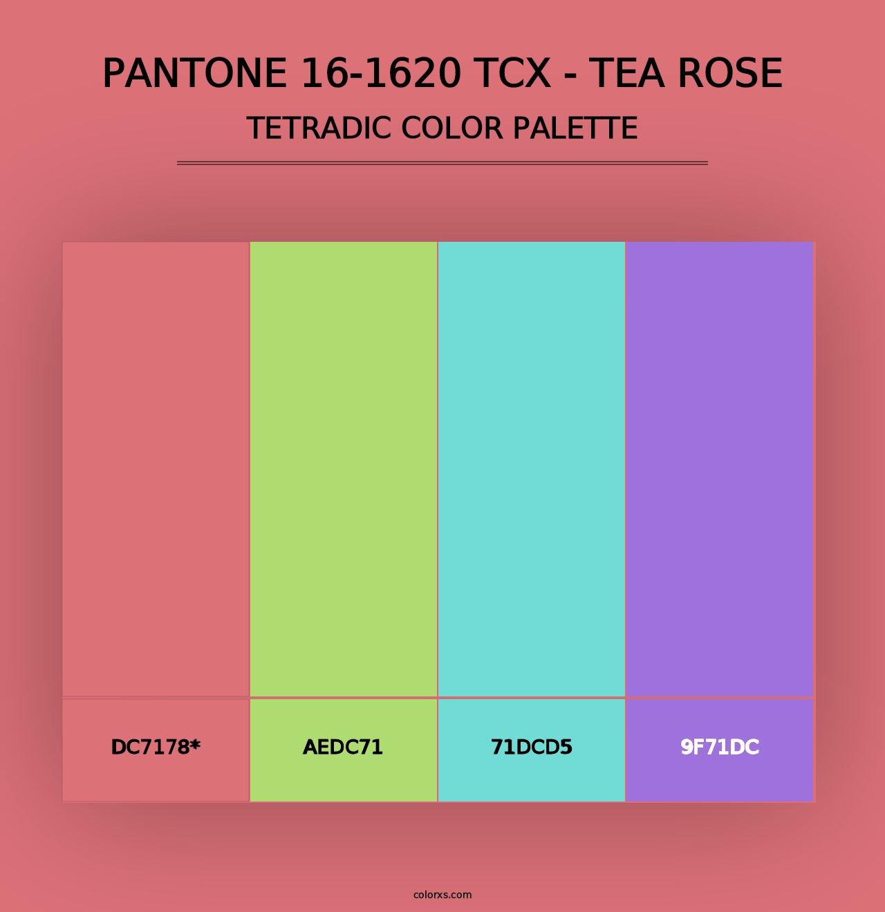 PANTONE 16-1620 TCX - Tea Rose - Tetradic Color Palette