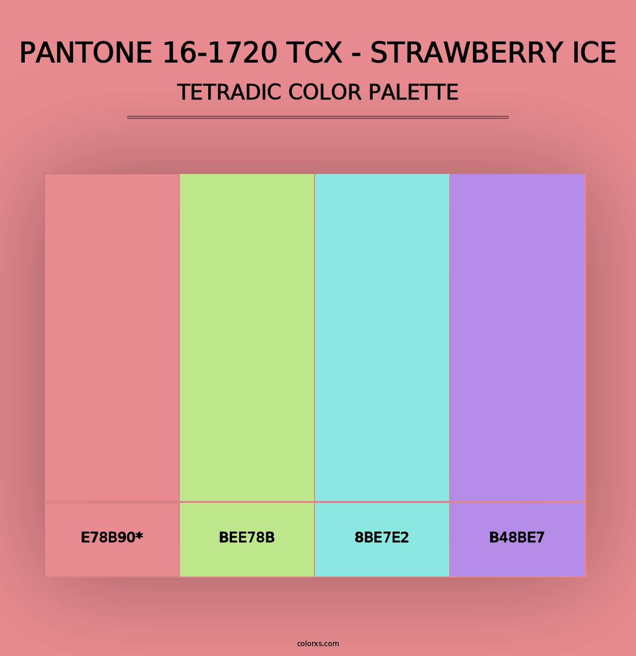 PANTONE 16-1720 TCX - Strawberry Ice - Tetradic Color Palette