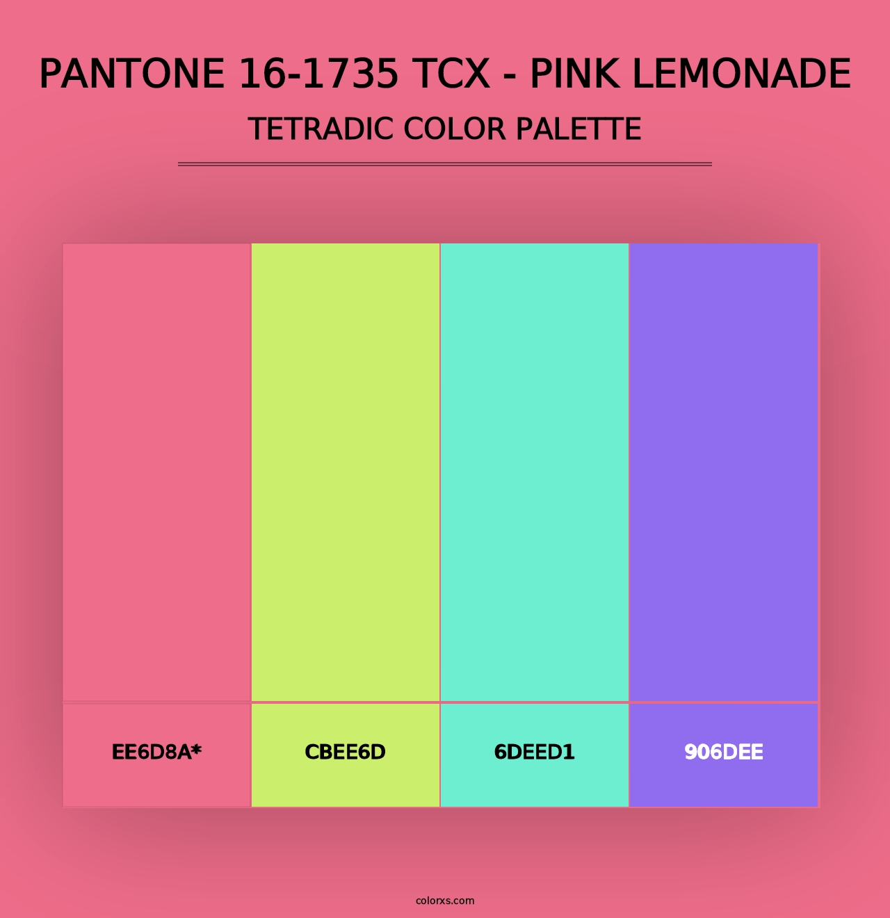 PANTONE 16-1735 TCX - Pink Lemonade - Tetradic Color Palette