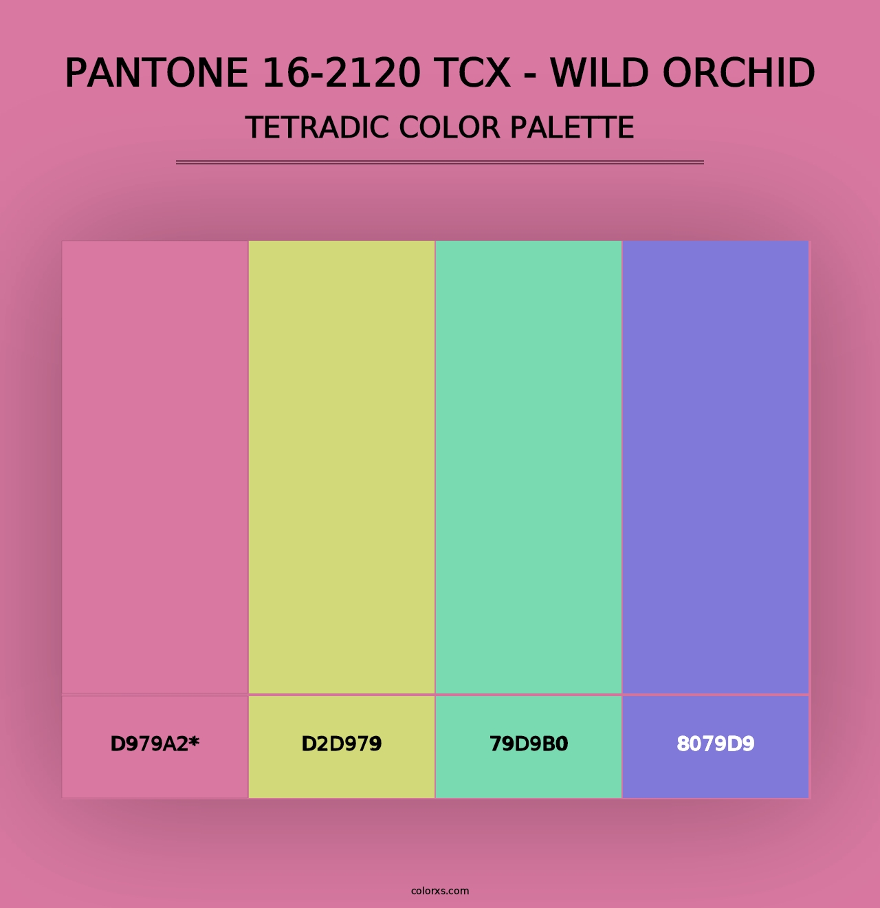 PANTONE 16-2120 TCX - Wild Orchid - Tetradic Color Palette