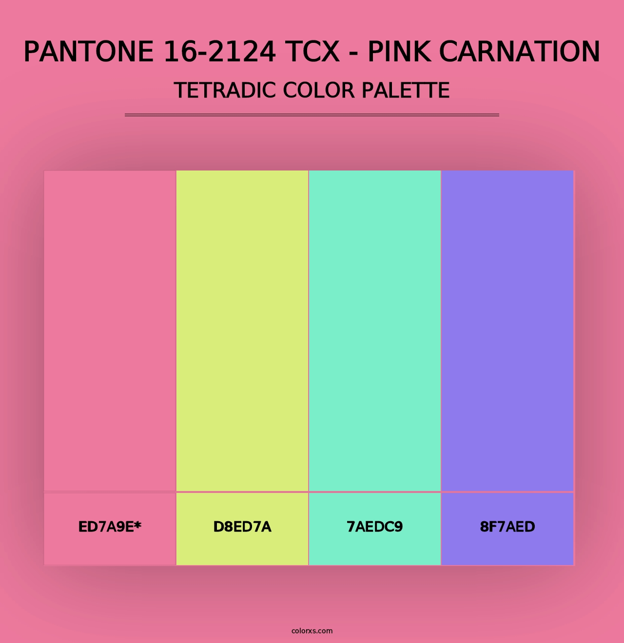 PANTONE 16-2124 TCX - Pink Carnation - Tetradic Color Palette