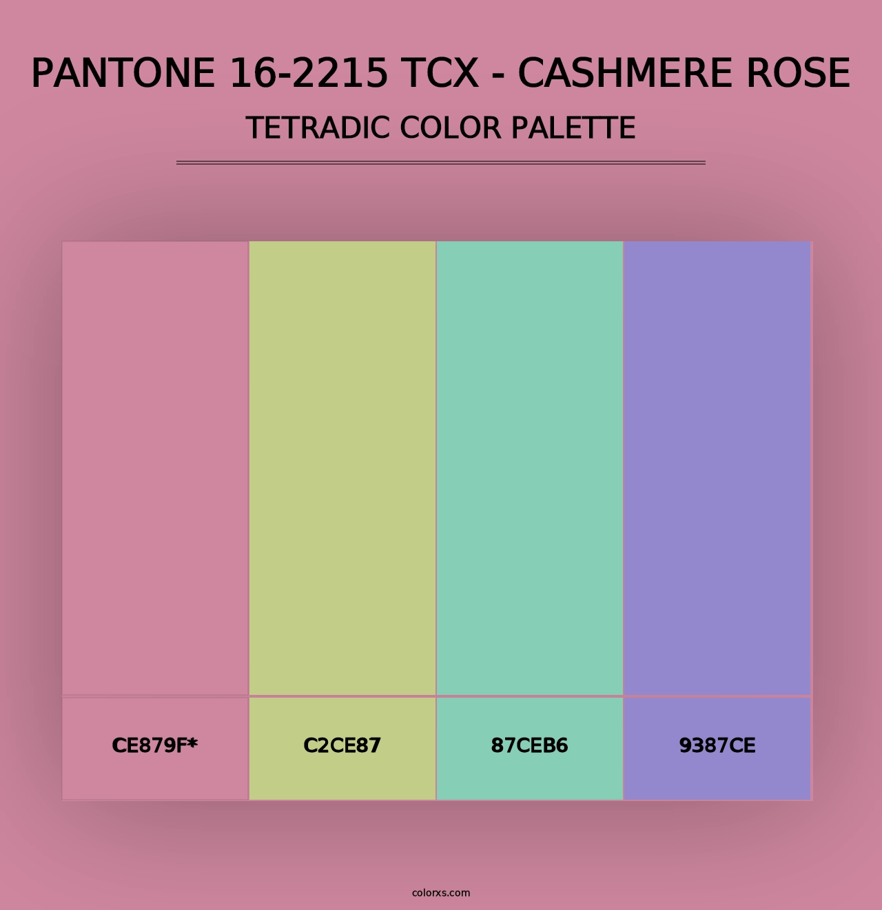 PANTONE 16-2215 TCX - Cashmere Rose - Tetradic Color Palette