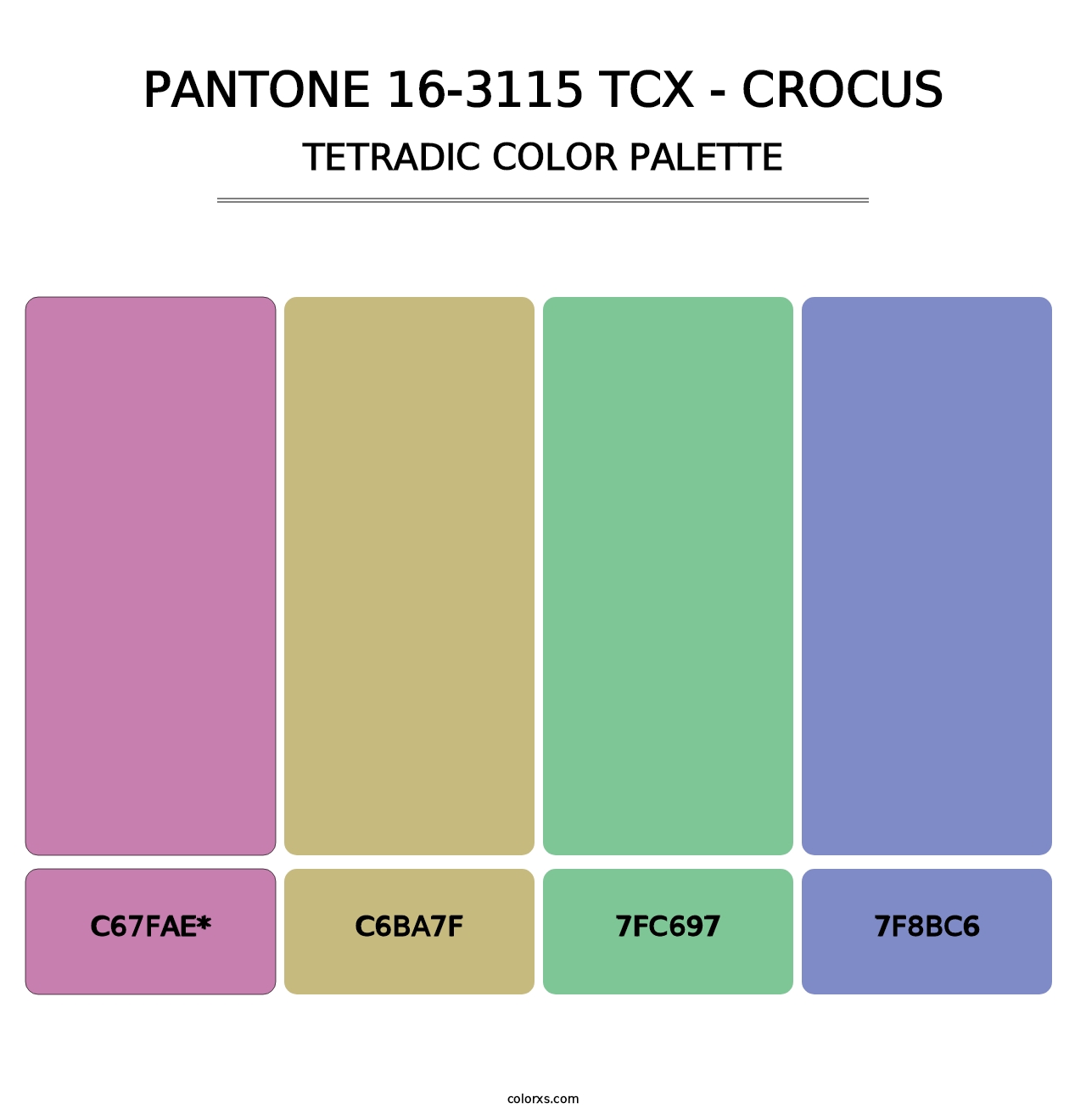 PANTONE 16-3115 TCX - Crocus - Tetradic Color Palette