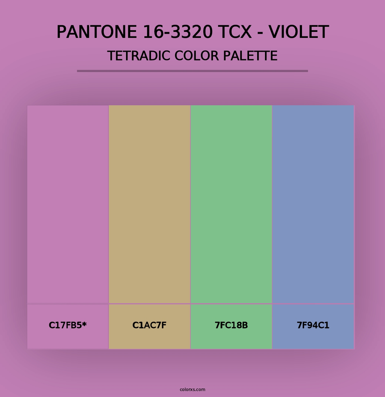 PANTONE 16-3320 TCX - Violet - Tetradic Color Palette